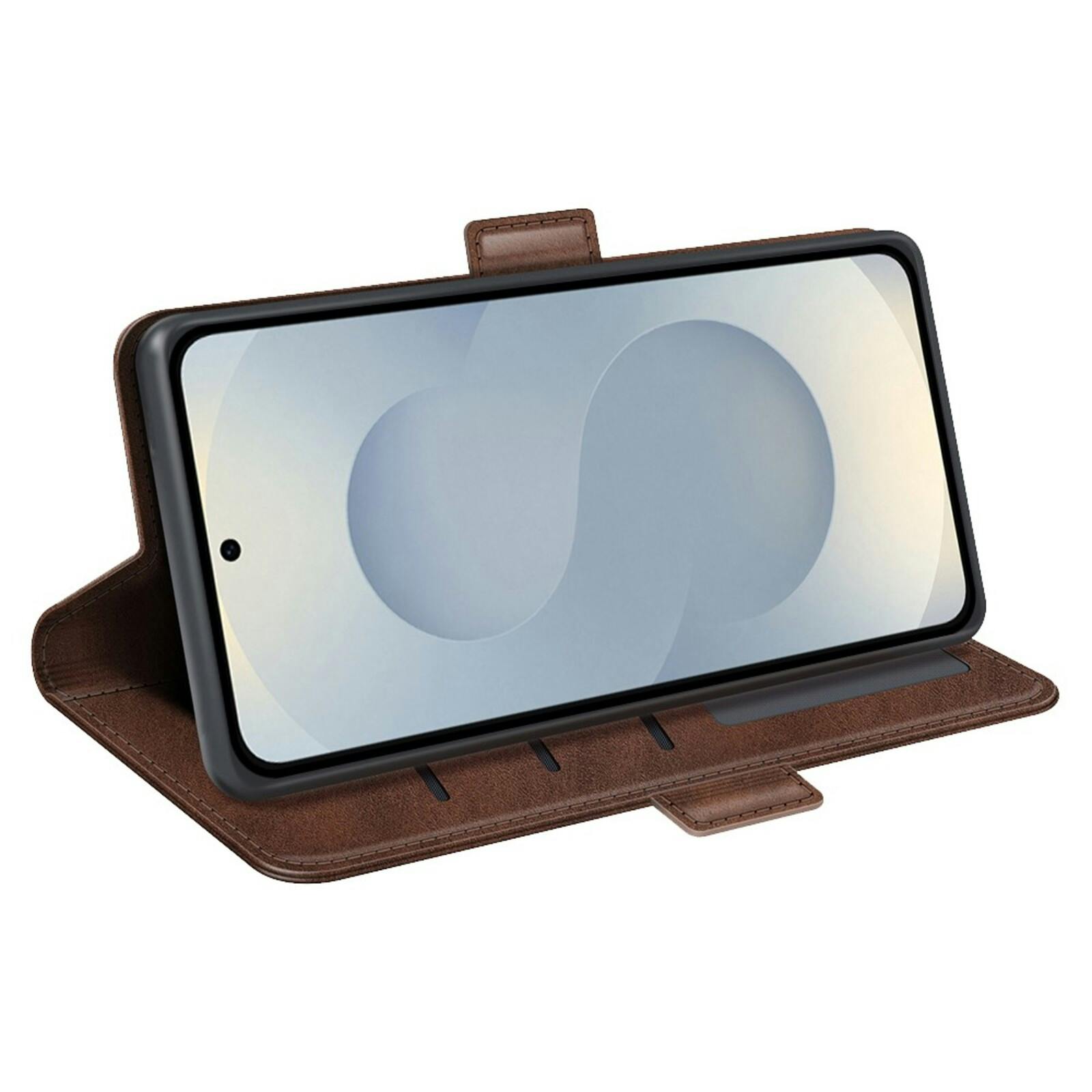 Comfycase Samsung Galaxy S25 Edge Bookcase Hoesje Bruin