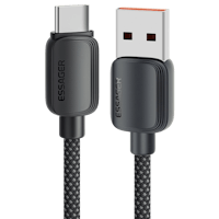 Essager 100W(!) Smartphone en Laptop Data + Oplaadkabel USB-A naar USB-C Zwart 2m