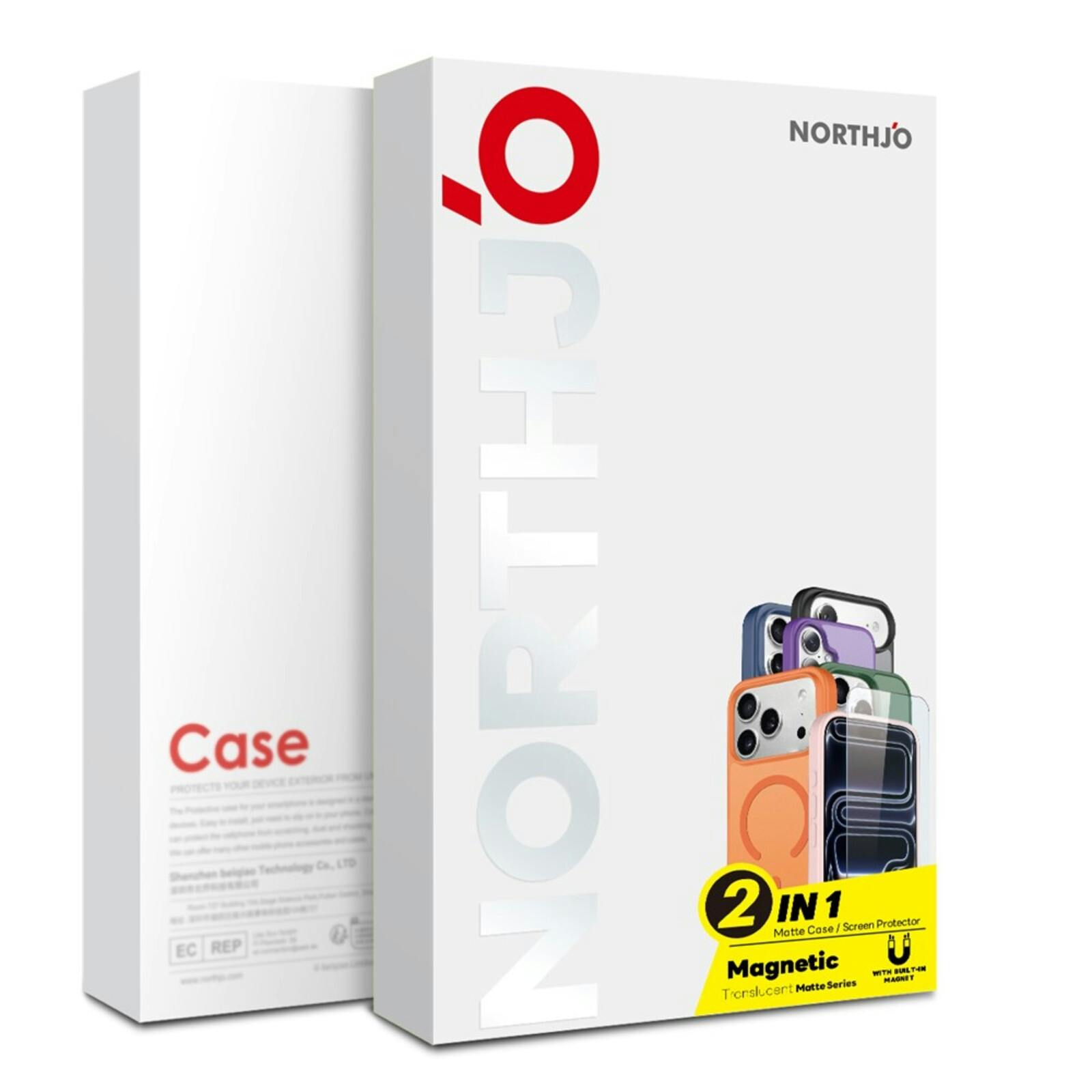 Northjo 2-in-1 iPhone 15 Pro Hoesje – Shockproof, MagSafe + Screenprotector Groen