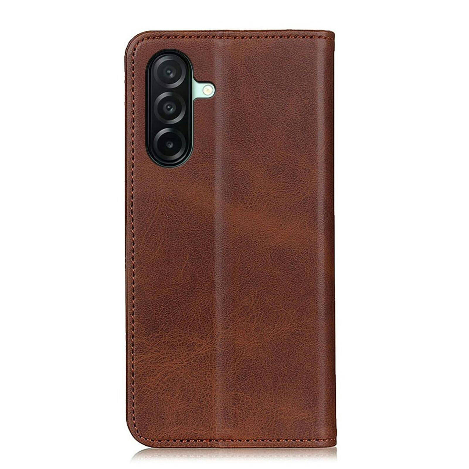 CaseBody Samsung Galaxy A27 Real Leather Wallet Hoesje Bruin