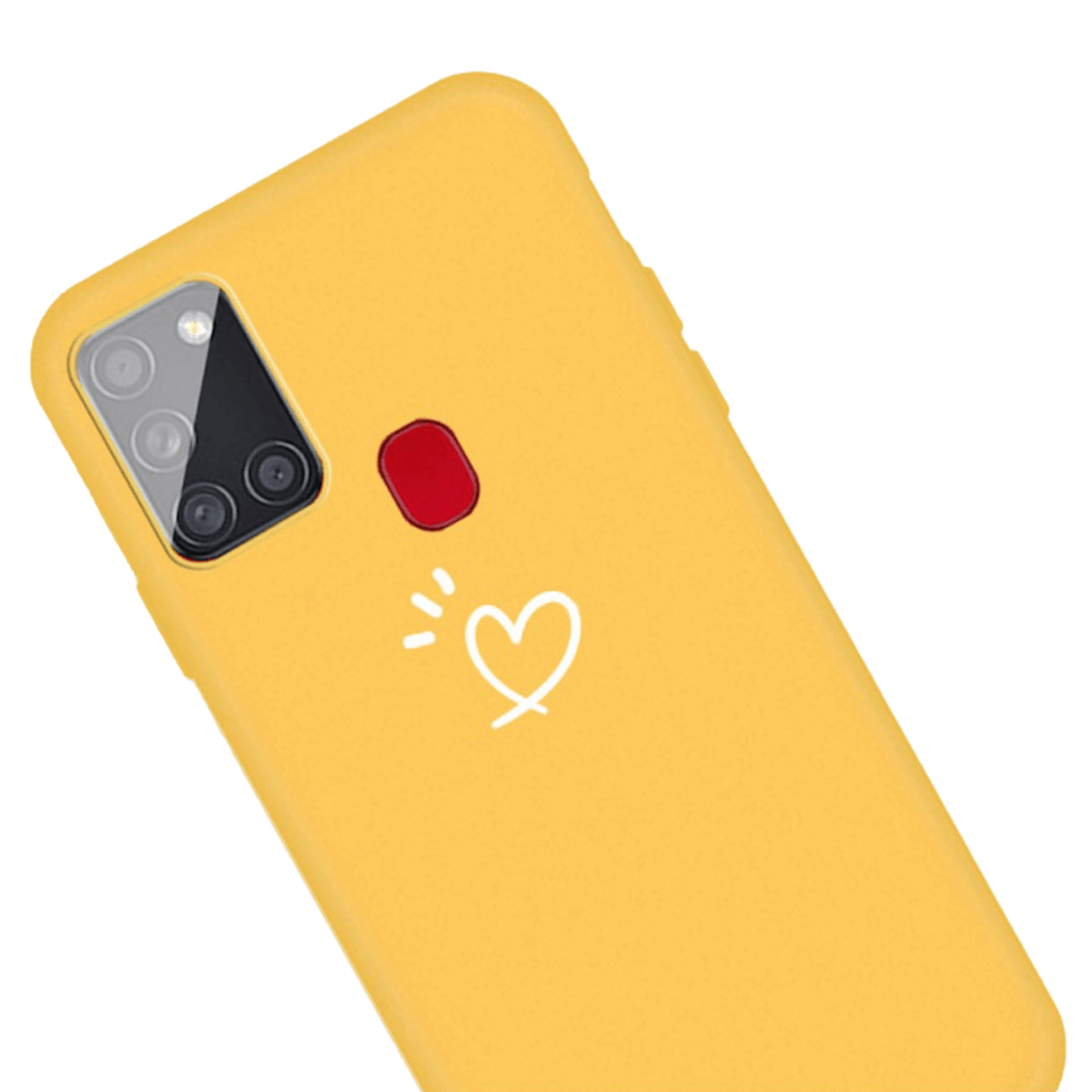 Mocaa Samsung Galaxy A21s Love Heart Case Geel