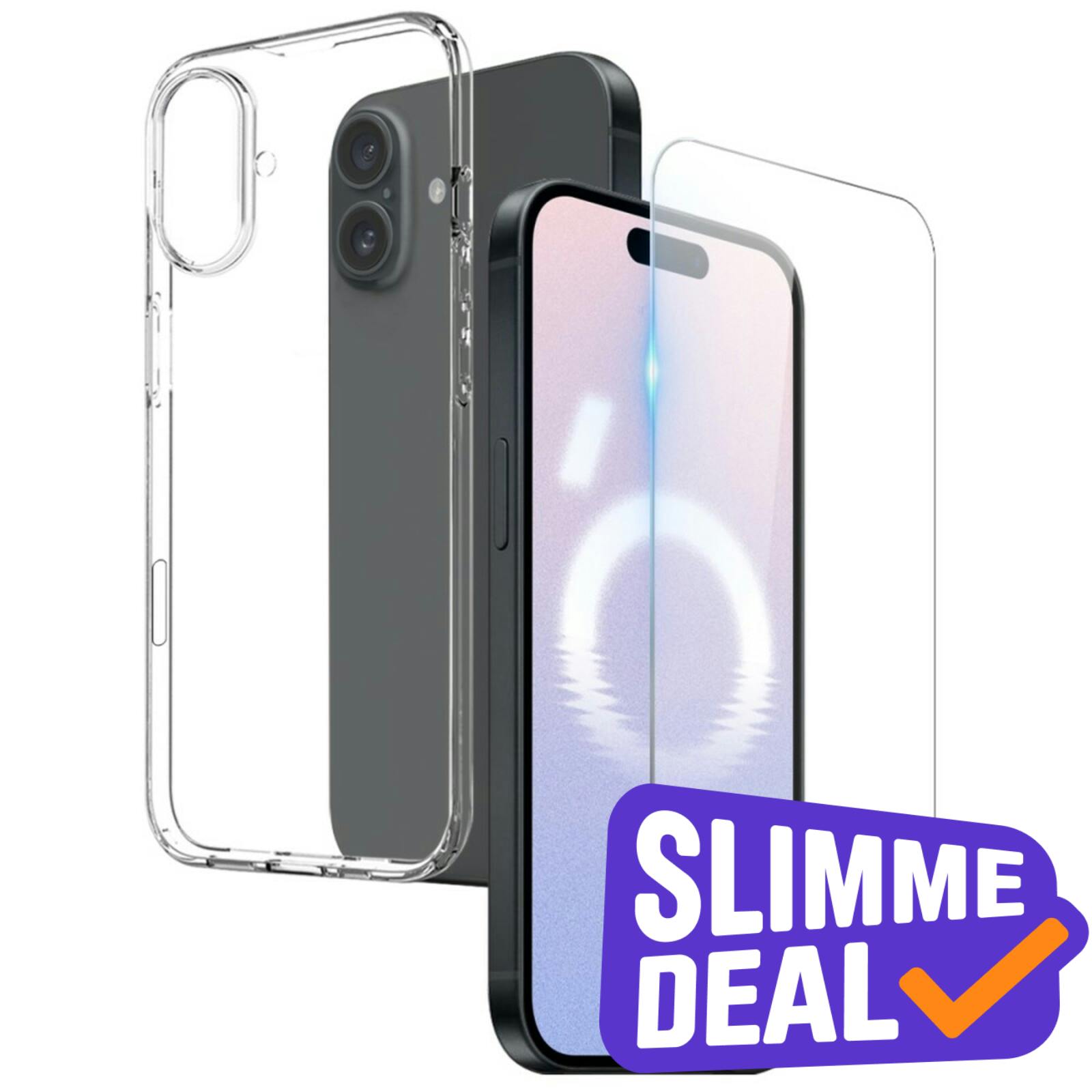 Northjo Apple iPhone 16 Hoesje en Screenprotector Transparant