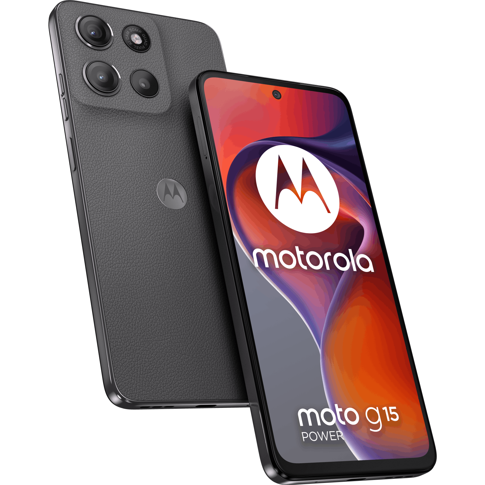 Motorola Moto G15 Power Gravity Grey - Voorkant & achterkant