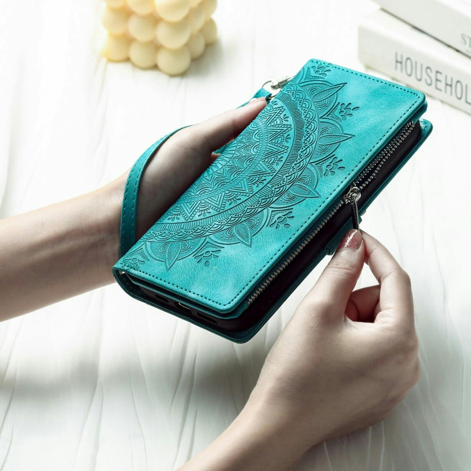 Comfycase Samsung Galaxy A25 Mandala Wallet Groen