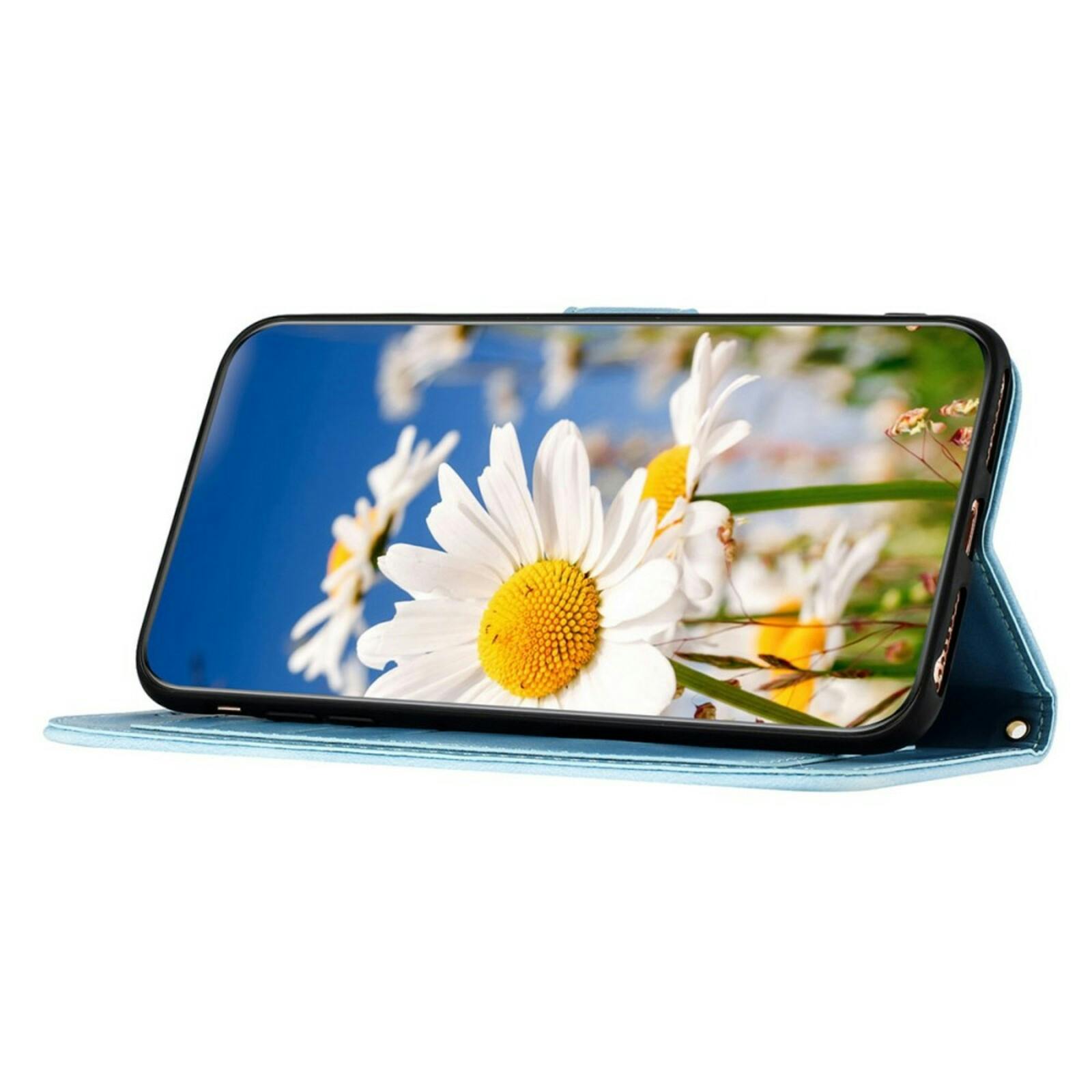 Mocaa Samsung Galaxy A16 Floral Series Bookcase Blauw