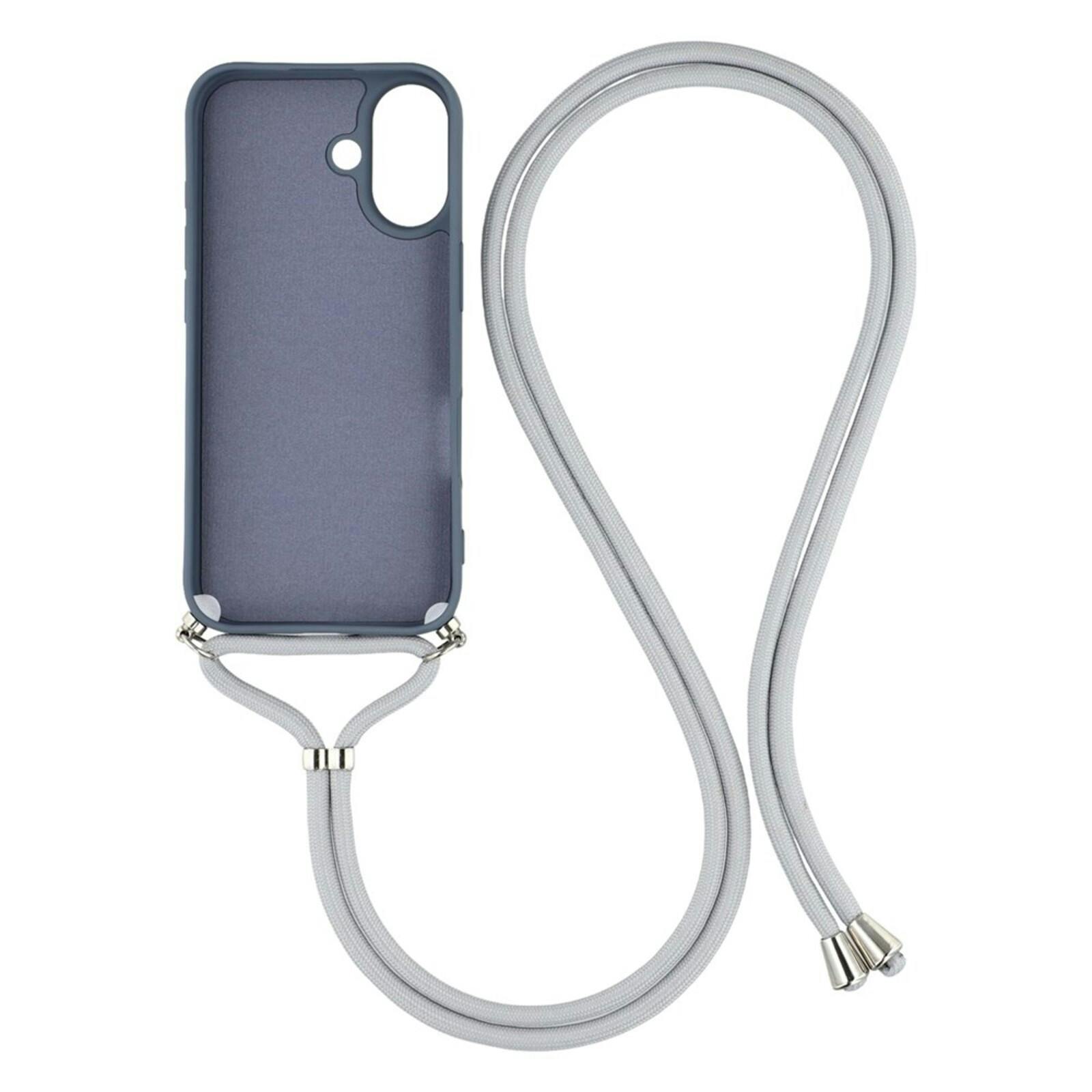 Mocaa Apple iPhone 17 Hoesje met Koord Blauwgrijs