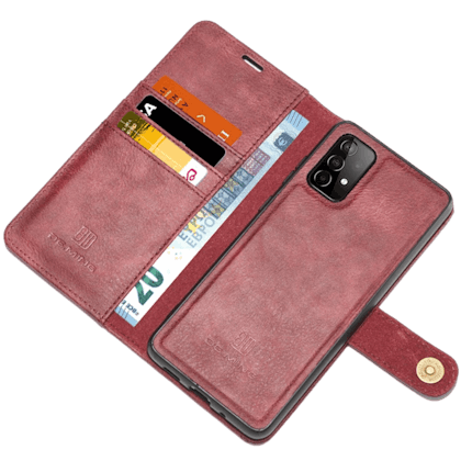 DG.MING Samsung Galaxy A52(s) Wallet en Hoesje Lederen 2-in-1 Rood
