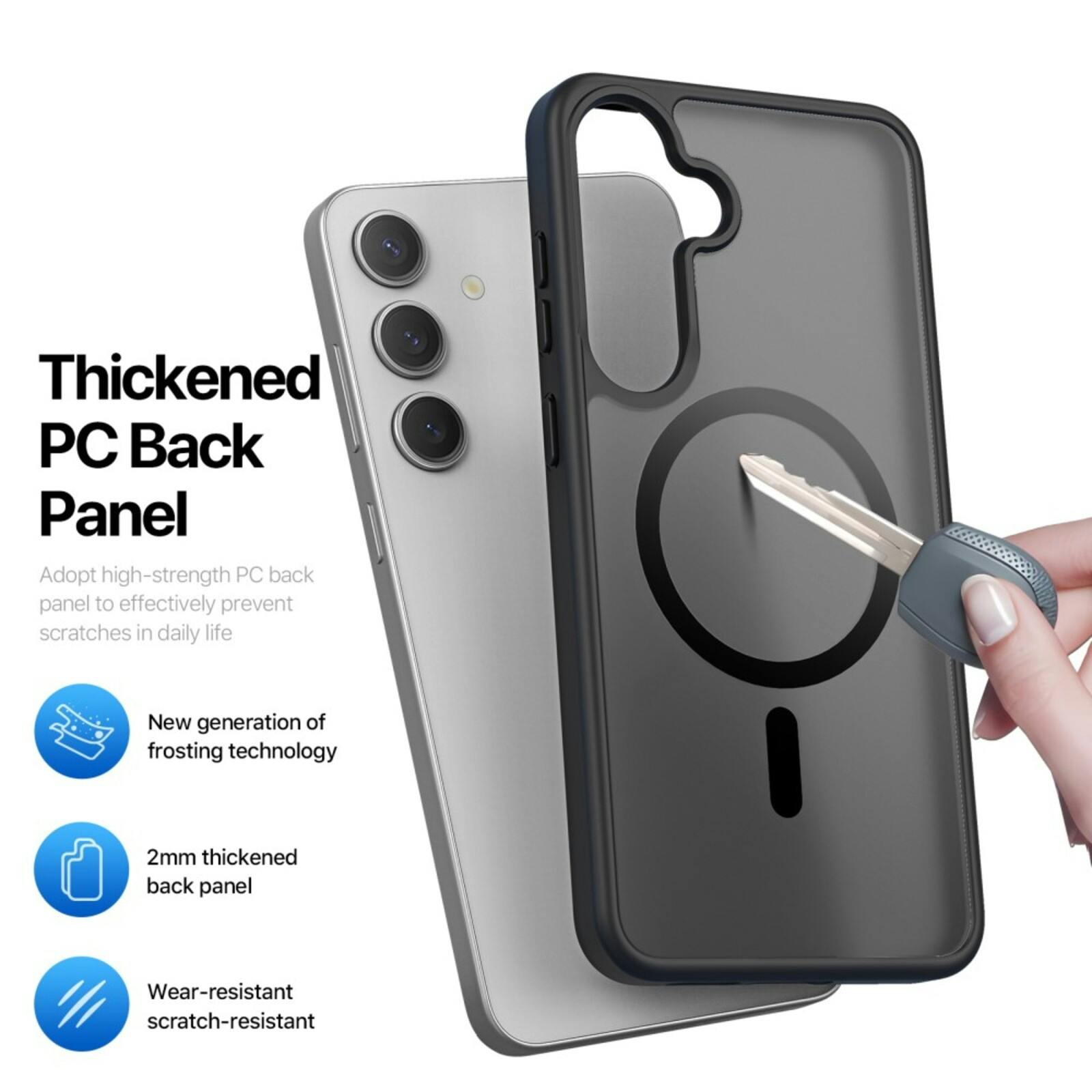 DUX DUCIS Samsung Galaxy S25 Mat MagSafe Hoesje Zwart