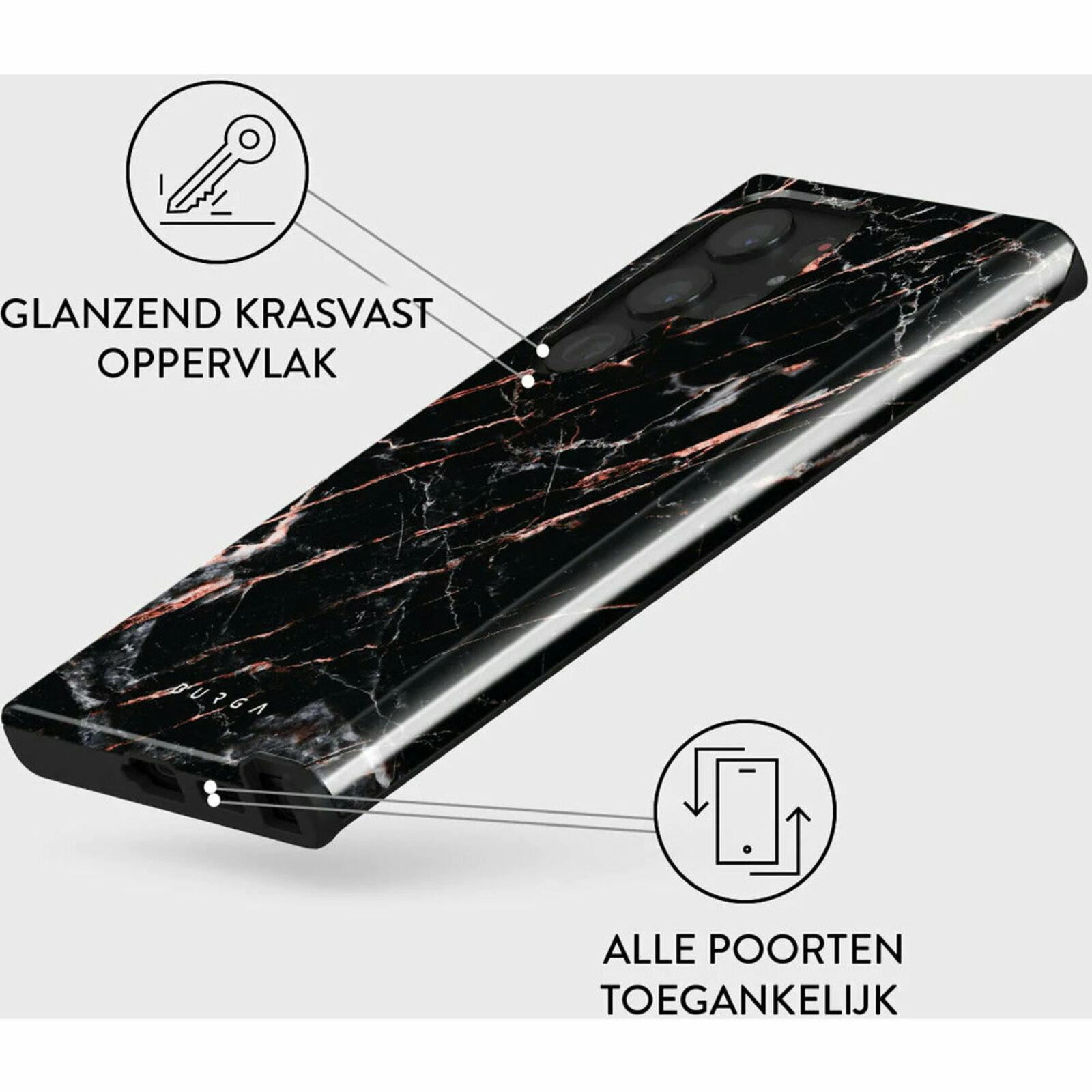 Burga Galaxy S23 Ultra Hoesje Rose Gold Marble