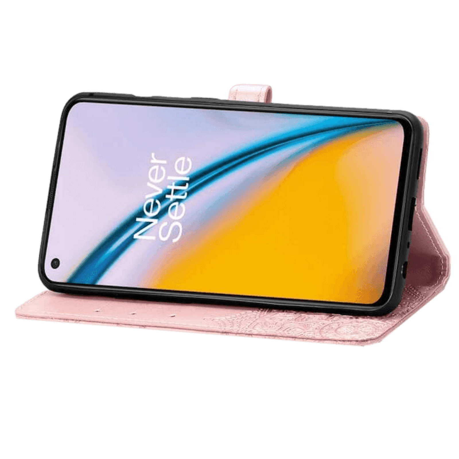 Comfycase OnePlus Nord 2 Butterfly Booklet Telefoonhoesje Roségoud