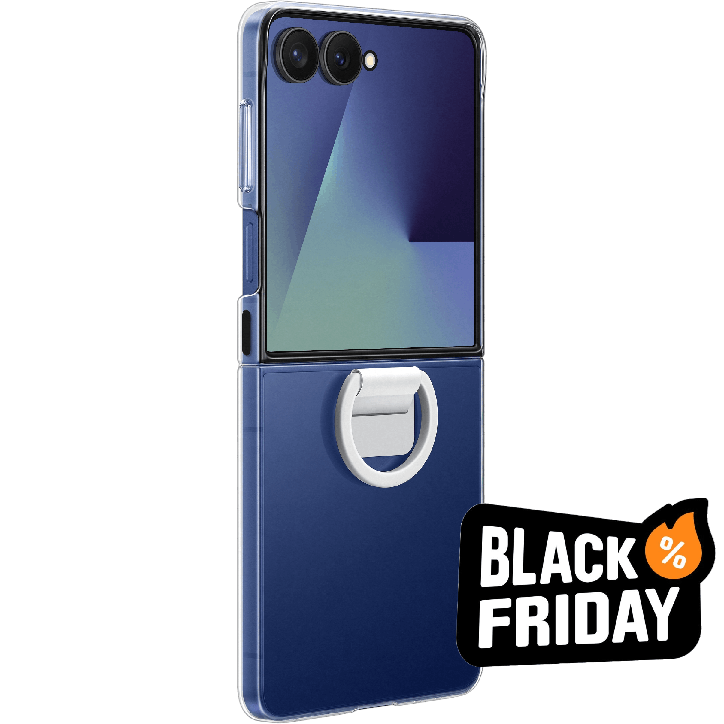 Samsung Galaxy Z Flip7 Siliconen Ring Case Transparant