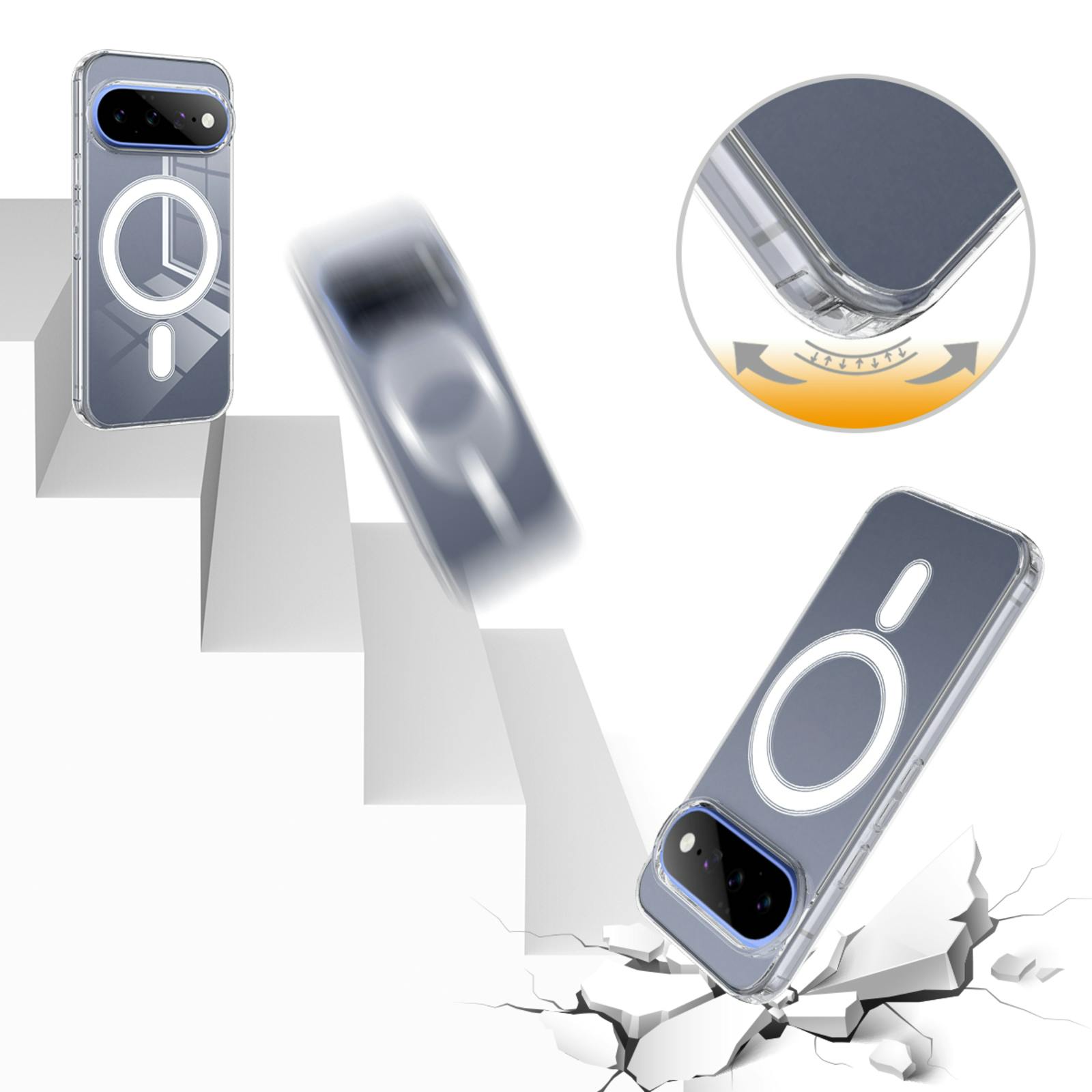 CaseBody Google Pixel 11 Pro XL Magnetische TPU Case Transparant