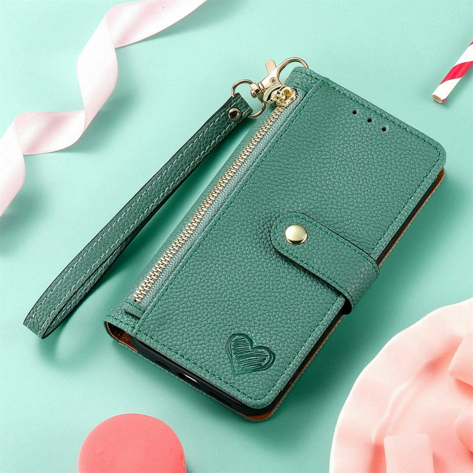 Mocaa Samsung Galaxy A16 Love Heart Wallet Hoesje Groen