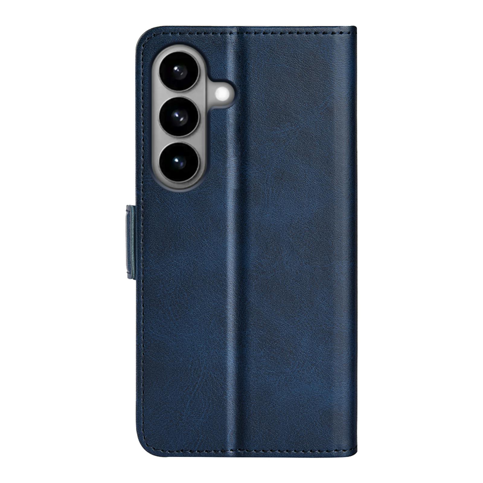 CaseBody Samsung S26 Real Leather Wallet Hoesje Blauw