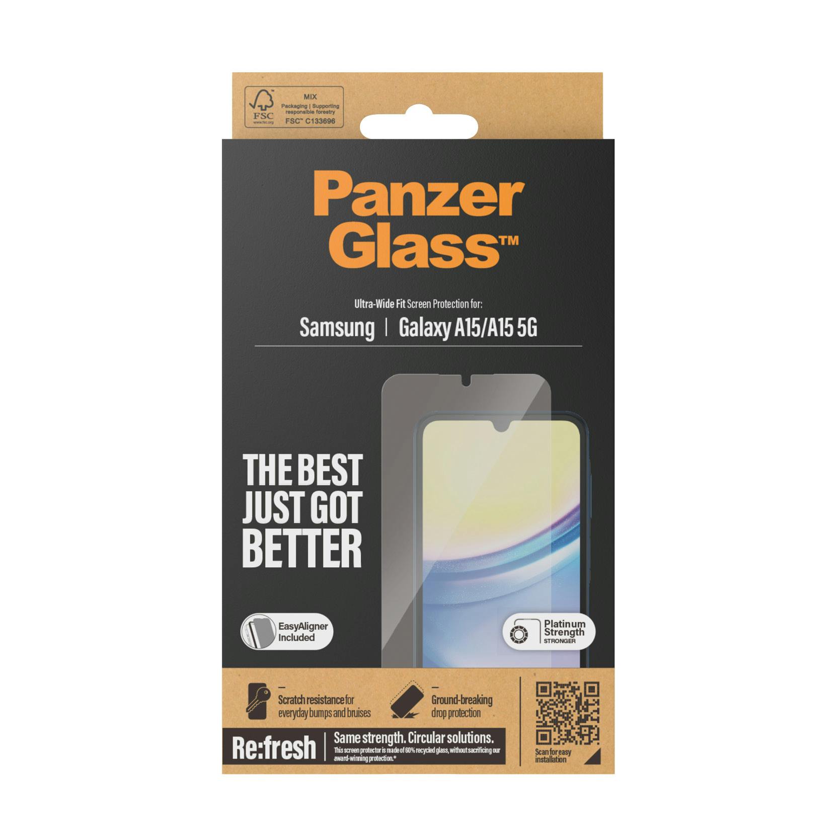 PanzerGlass Galaxy A15 Wide Fit Screenprotector