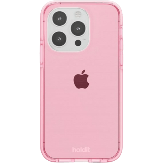 Holdit iPhone 14 Pro Transparante Backcover Roze - Achterkant