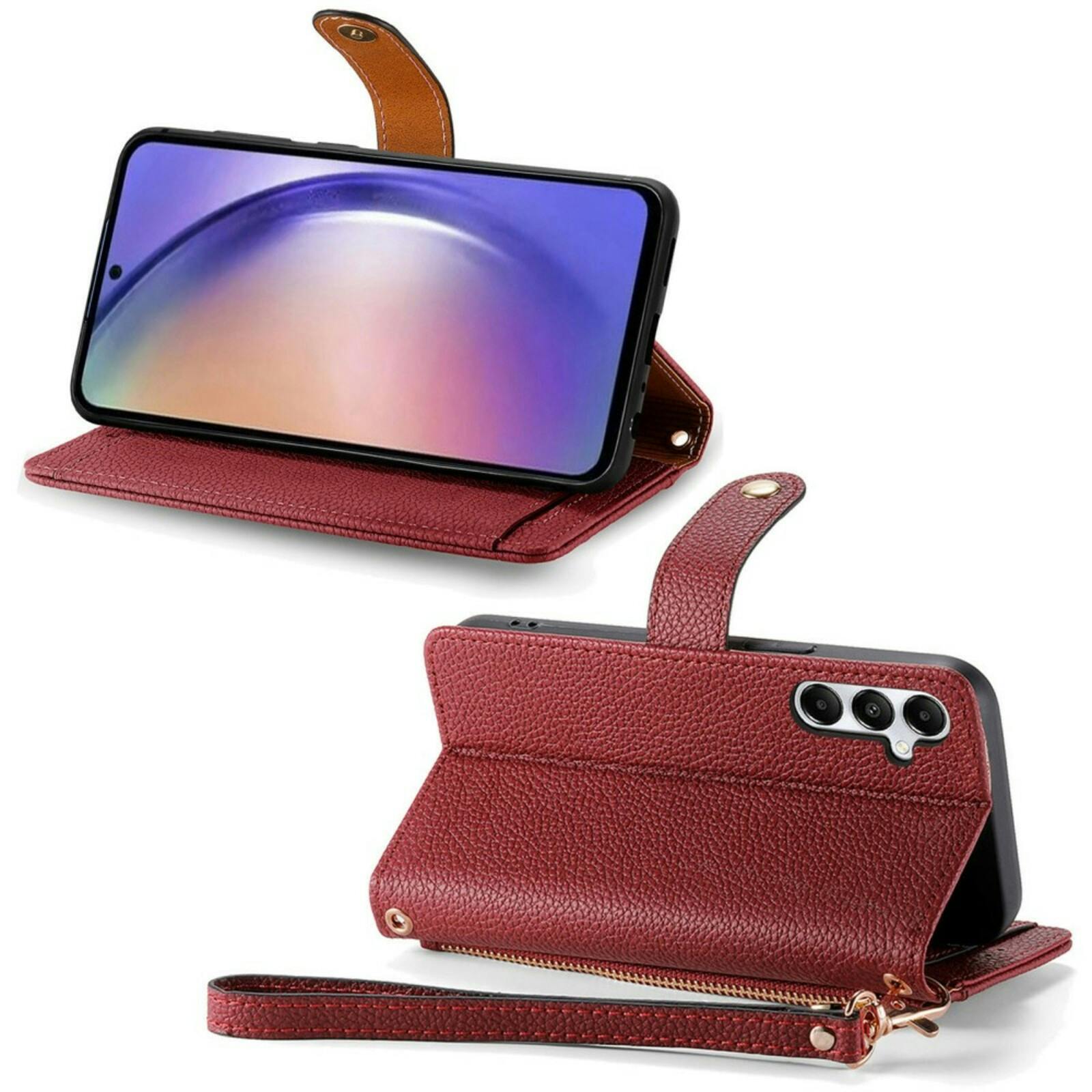 Mocaa Samsung A55 Love Heart Wallet Hoesje Rood