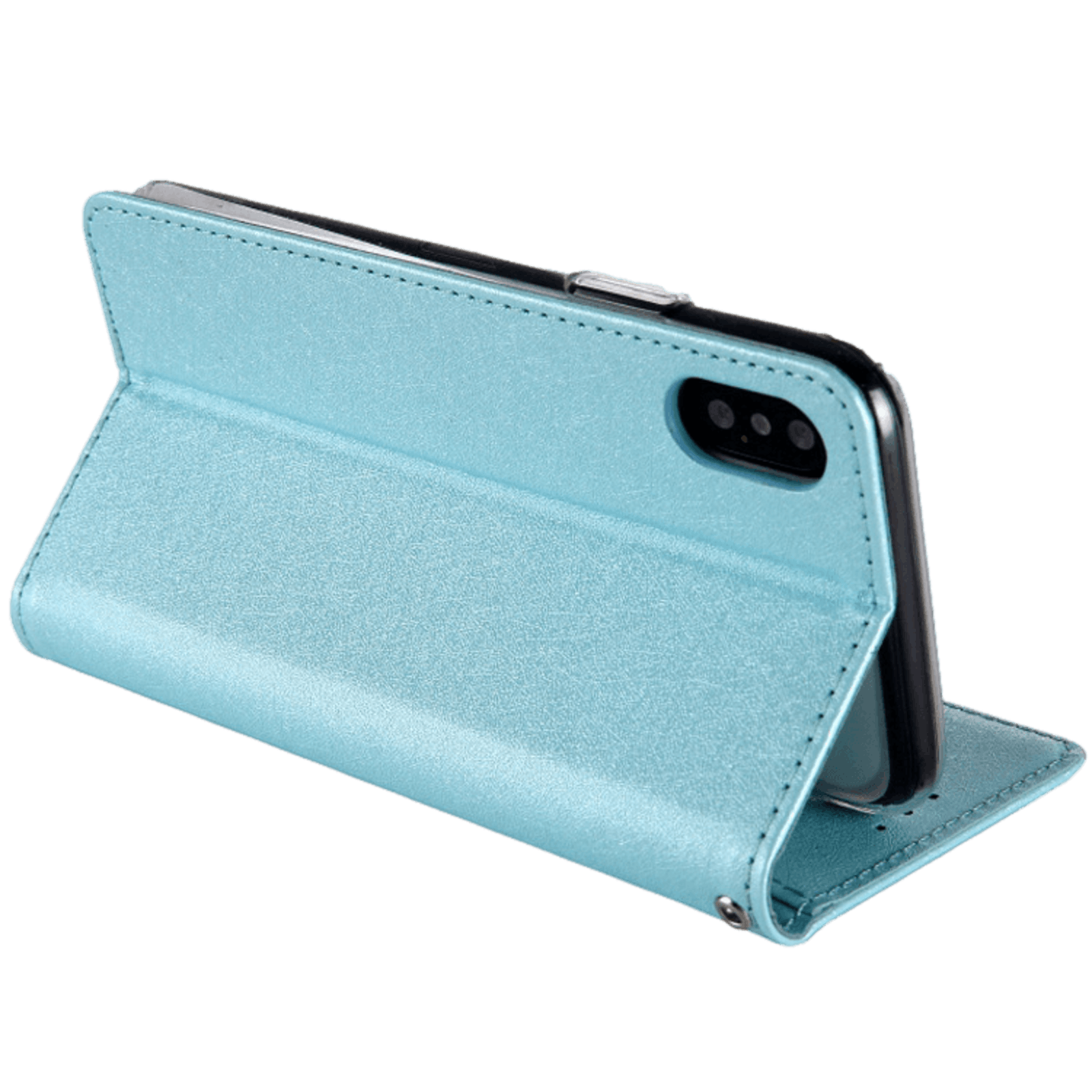 CMAI2 iPhone Xs / X Silk Series Slank Bookcase Hoesjegroen Blauw