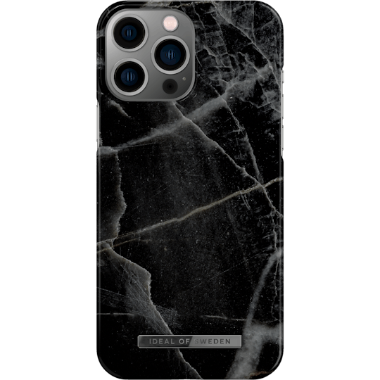 Ideal of Sweden iPhone 14 Pro Max Fashion Hoesje Black Thunder Marble - Voorkant