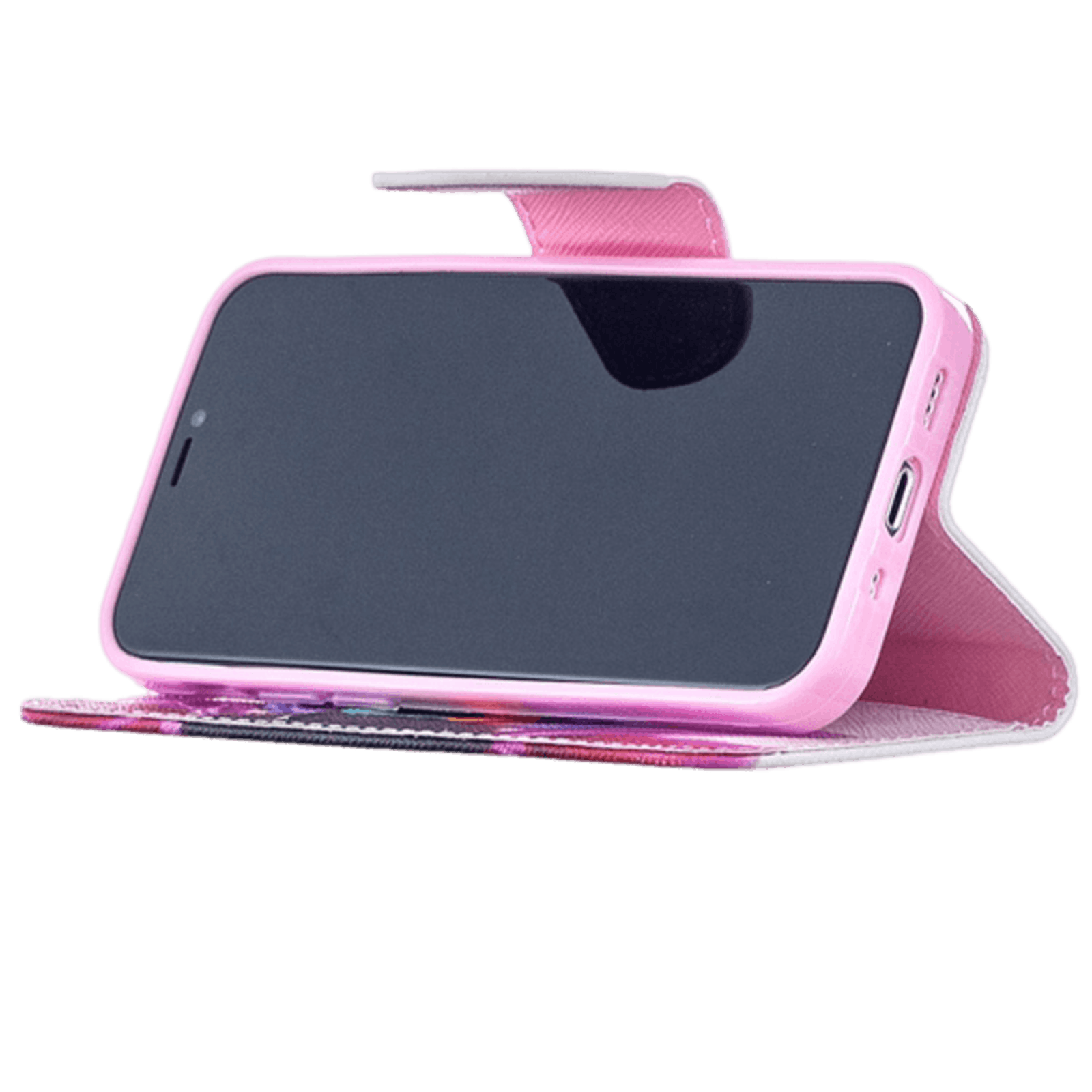 Comfycase iPhone 12 (Pro) Bookcase Hoesje Colourful Petals