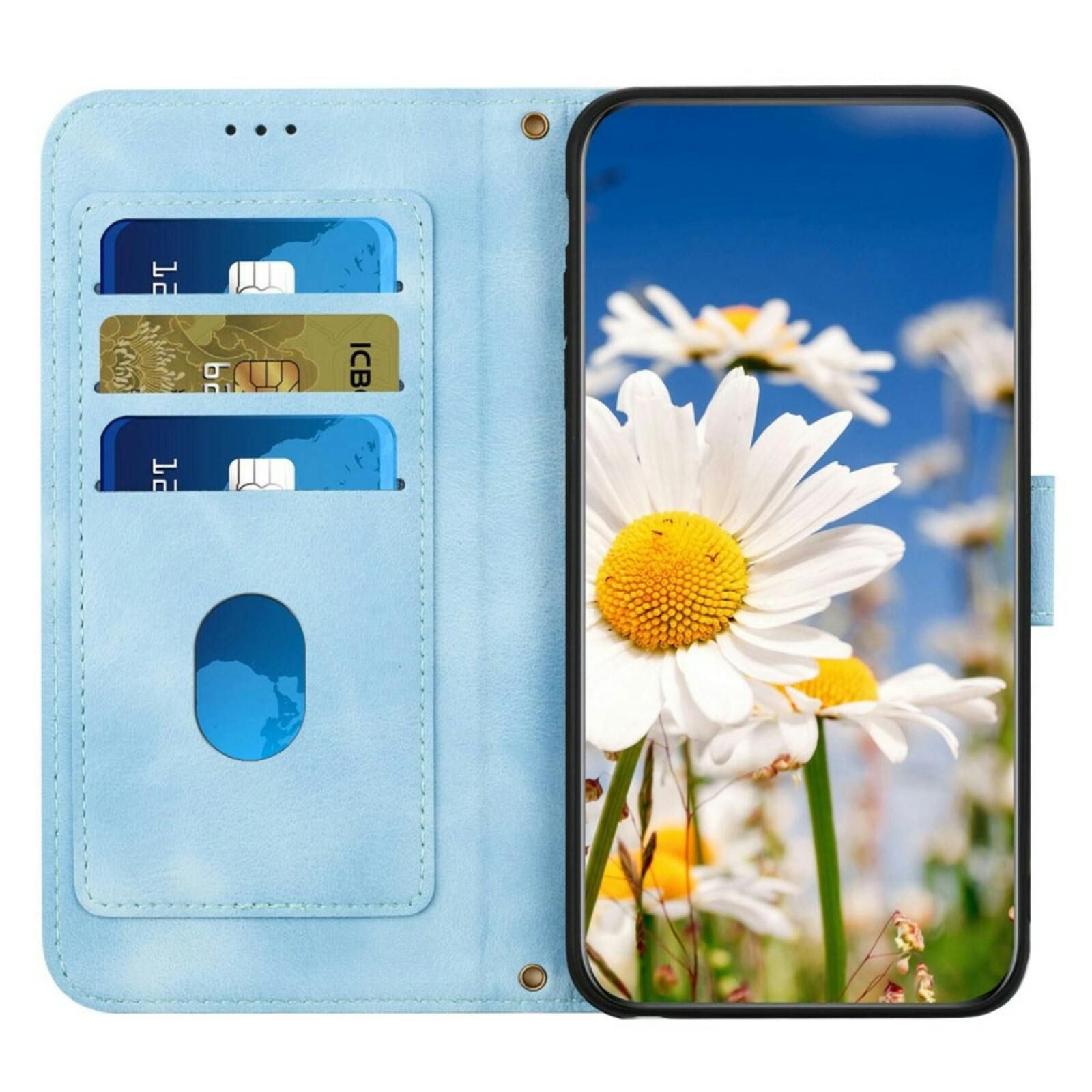 Mocaa Apple iPhone 15 Floral Series Bookcase Blauw