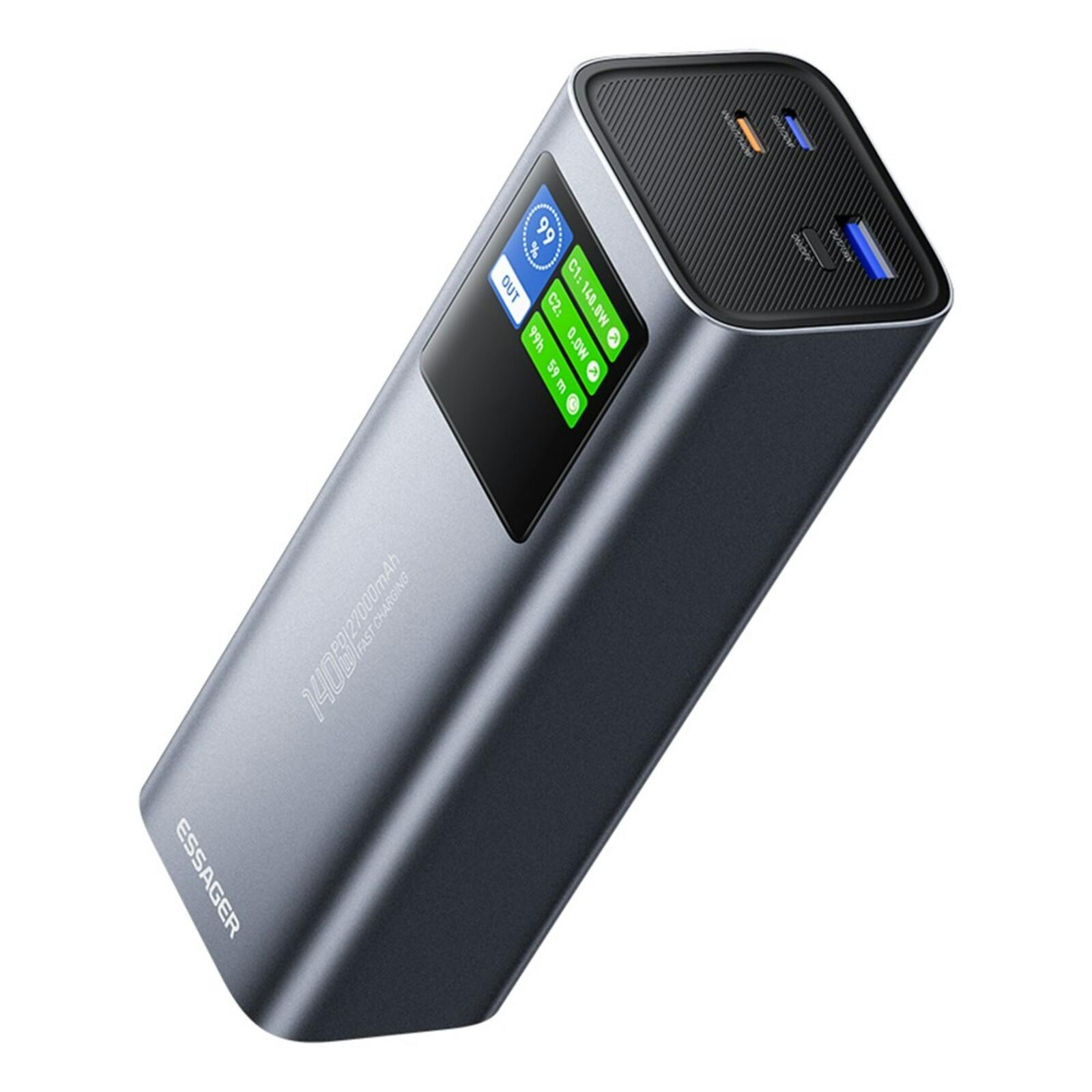 Essager 140W Ultra Powerbank Laptop Multi-Device 27.000mAh Grijs
