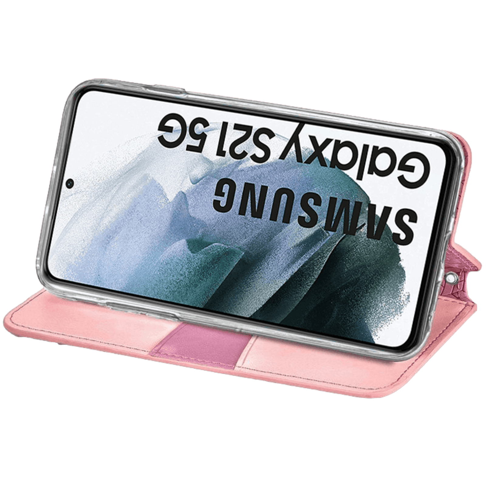 Mocaa Samsung Galaxy S21 Magnetic Mandala Wallet Roze