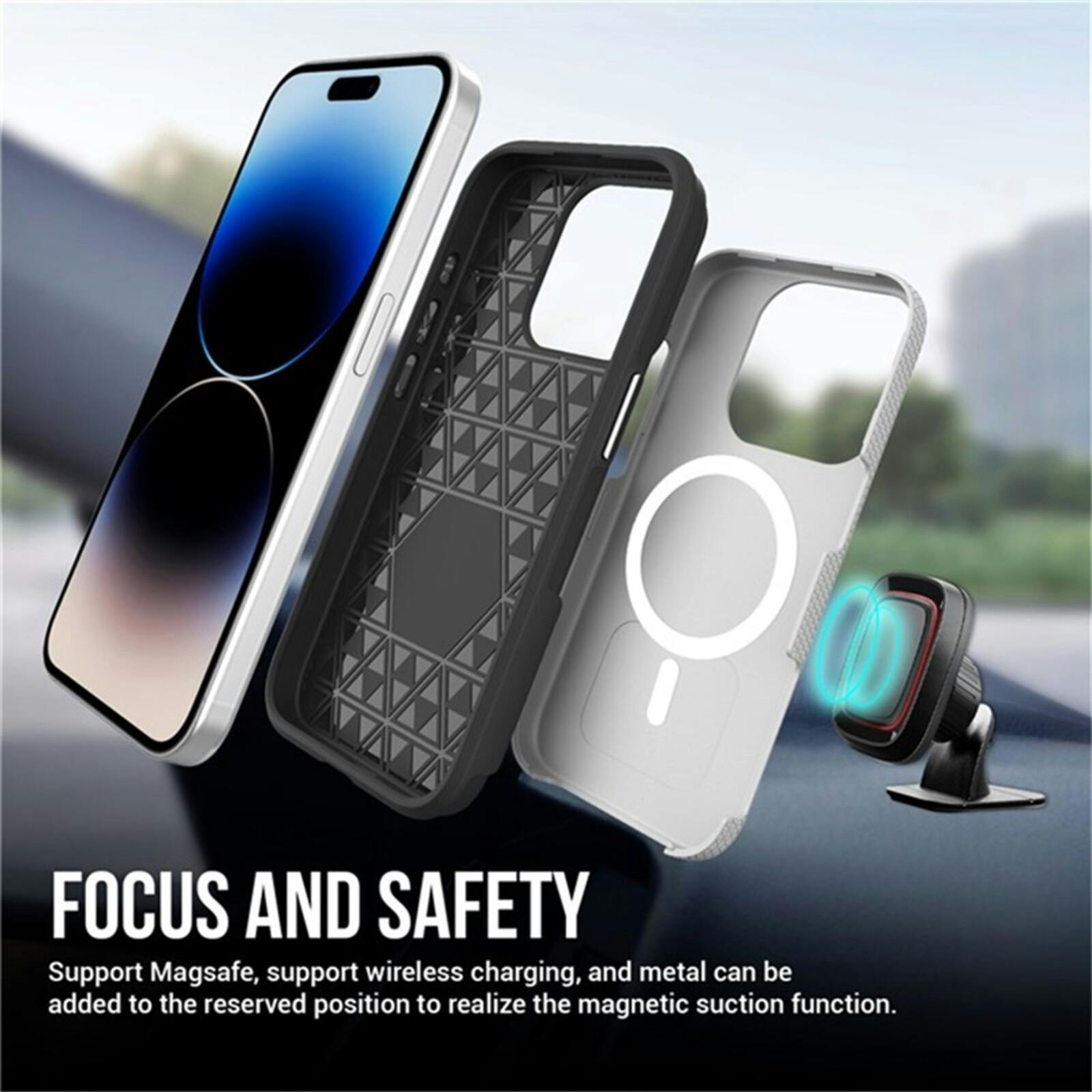 Mocaa Apple iPhone 16 Rugged MagSafe Hoesje Zwart