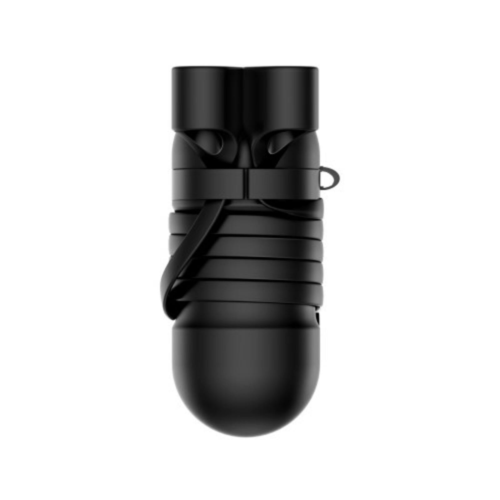 Baseus Luxe AirPods 1/2 Case met Anti-Lost Strap Zwart