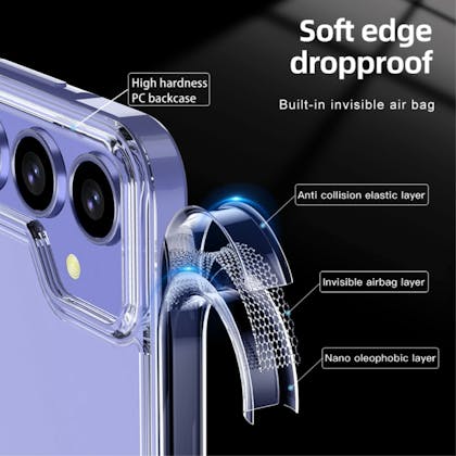 CaseBody Samsung Galaxy A55 Airbag Schokbestendig Hoesje Transparant