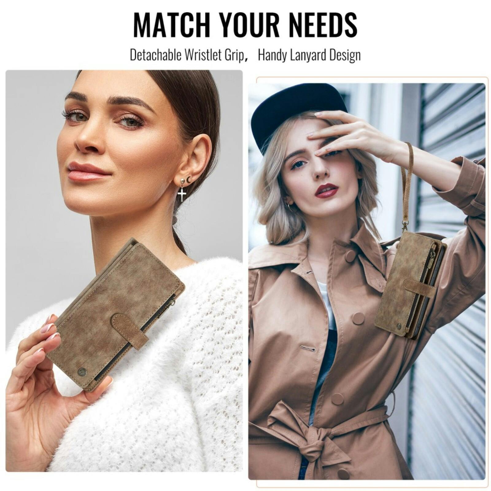 Caseme Samsung Galaxy A56 Vintage Wallet Hoesje Bruin