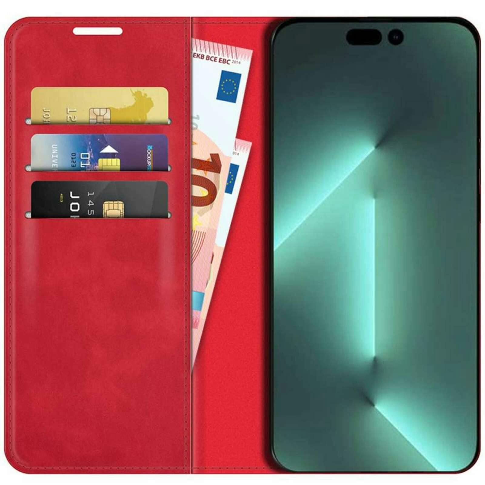 Just in Case iPhone 14 Pro Max Portemonnee Hoesje Rood