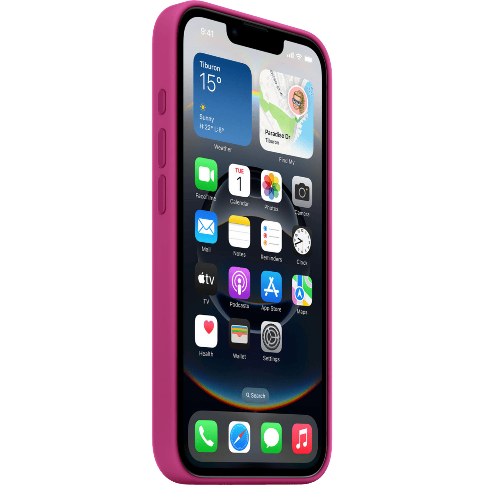 Apple iPhone 16e Siliconen Hoesje Fuchsia
