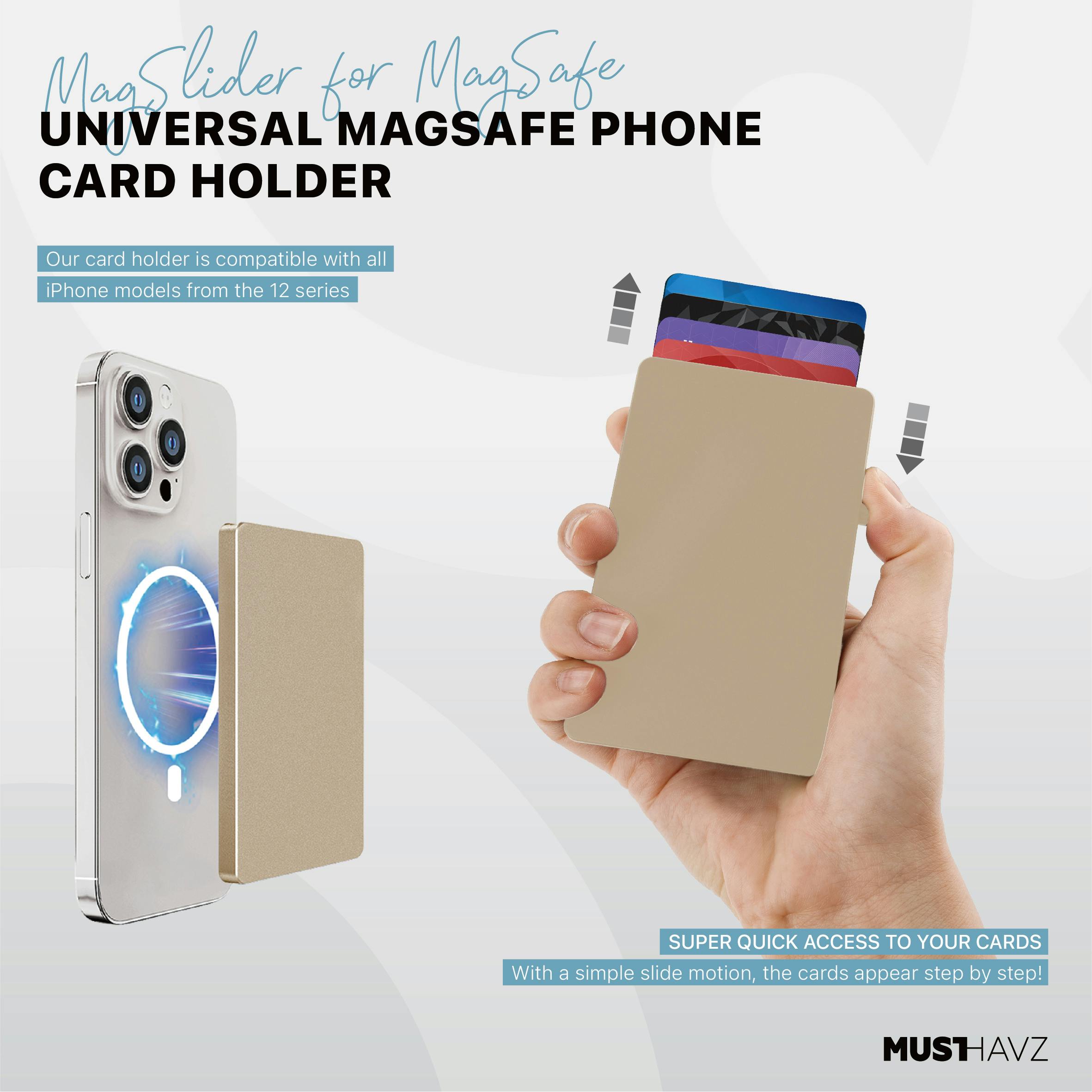 Musthavz MagSlider Luxe Magnetische Kaarthouder Titanium