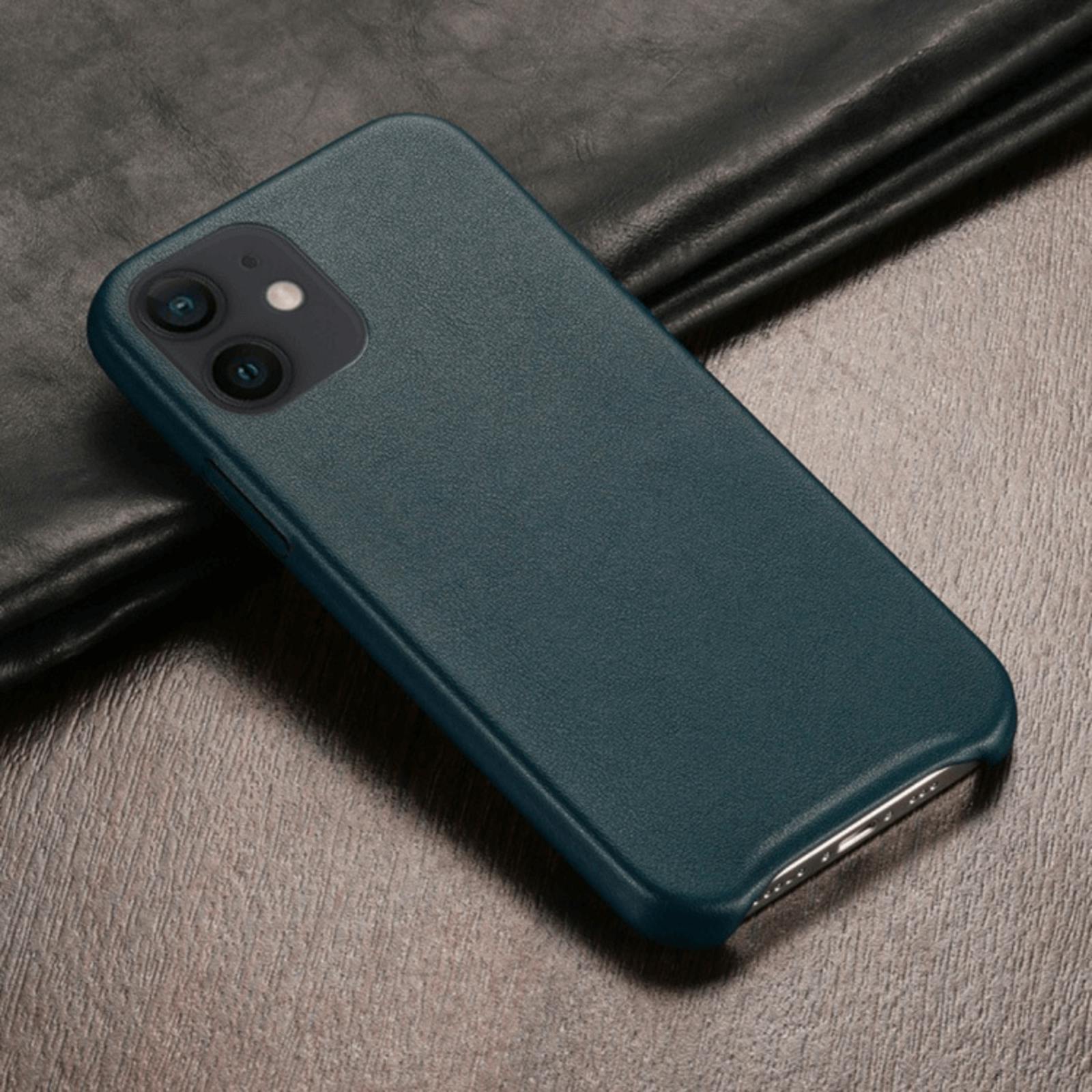 Mocaa Iphone 12 Mini Slim-Fit Hoesje Lederlook Blauw