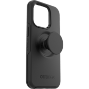 Otterbox Otter + Pop iPhone 14 Pro Symmetry Hoesje Zwart - Voorkant