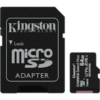 Kingston 64 GB MicroSD met adapter Class 10 - Voorkant