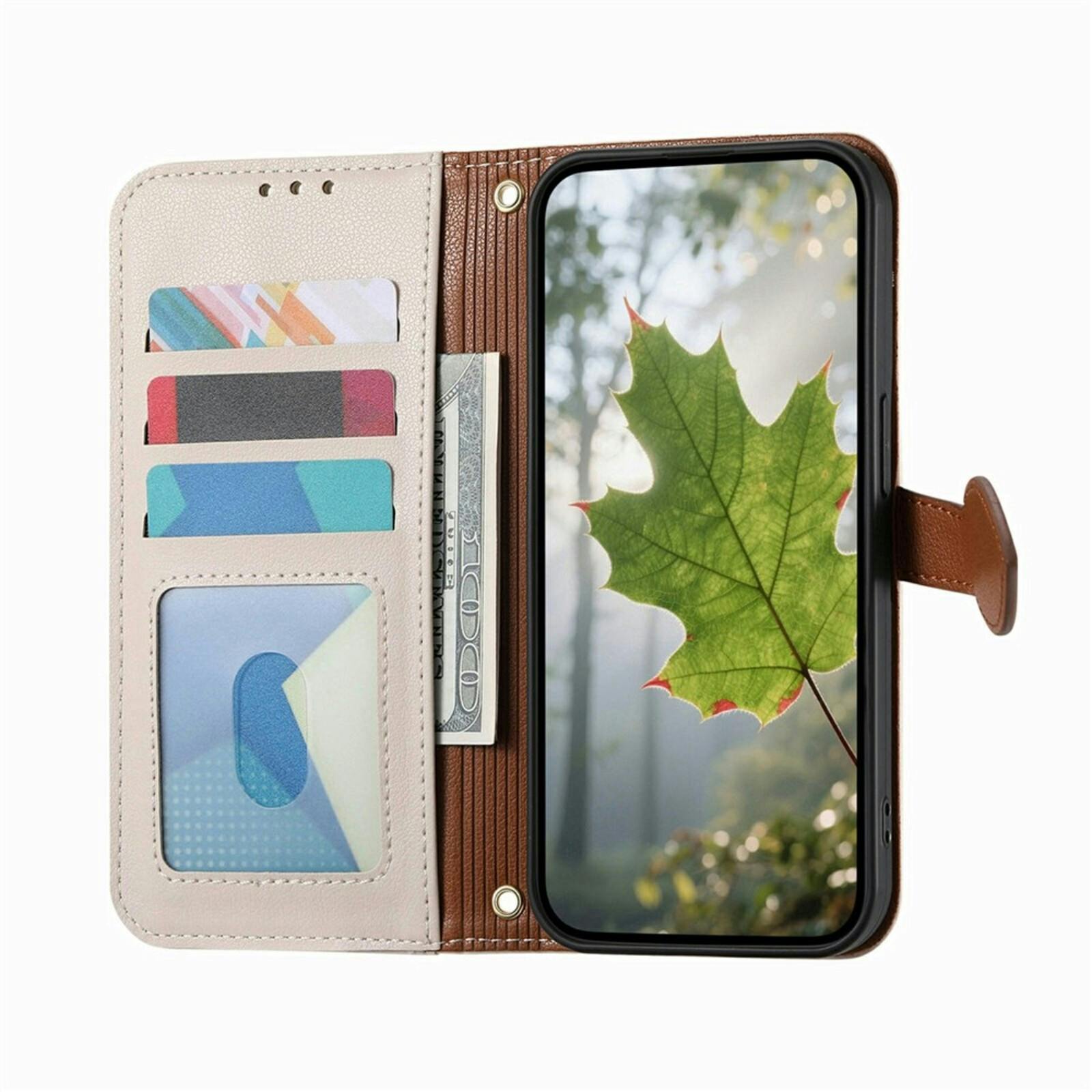 Comfycase Samsung Galaxy S26 FE Book Case met Bladsluiting en Polsband Beige