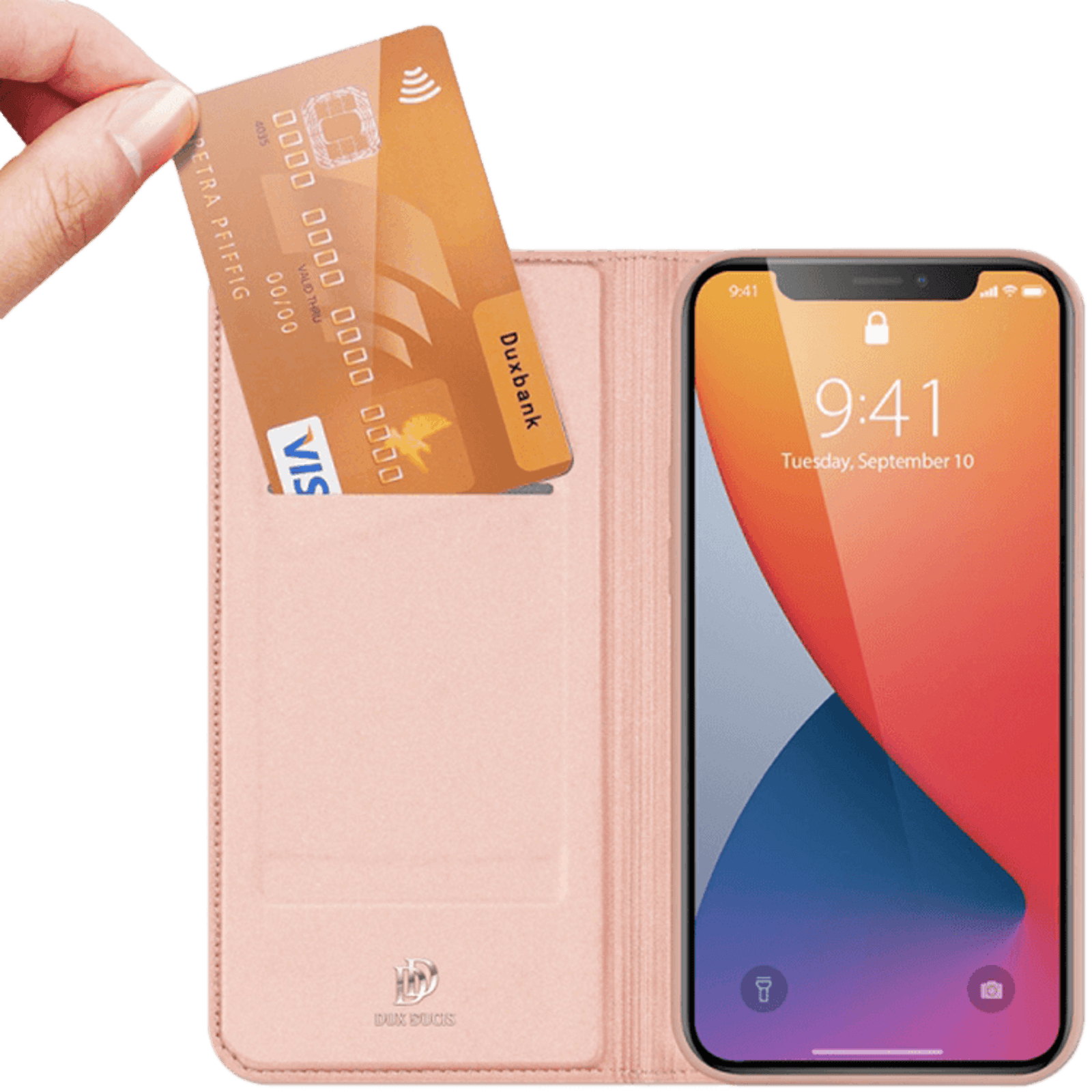 DUX DUCIS iPhone 12 Pro Max Skin Pro Flip Case Hoesje Roségoud