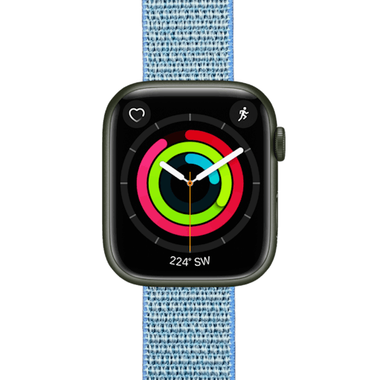 Swipez Apple Watch Nylon Gevlochten Bandje Blauw - Voorkant