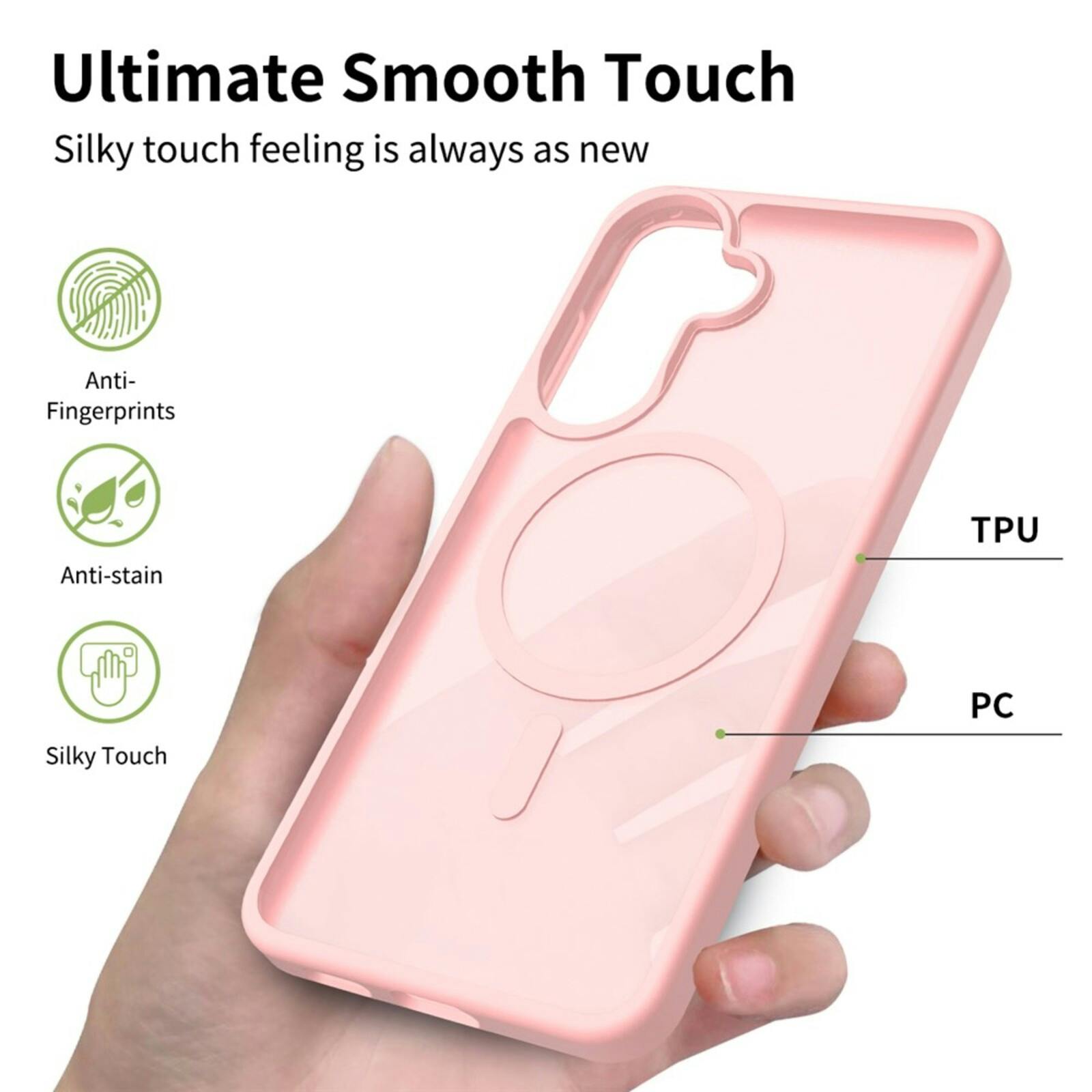 CaseBody Samsung Galaxy A57 Slim Anti-Shock MagSafe Hoesje Roze