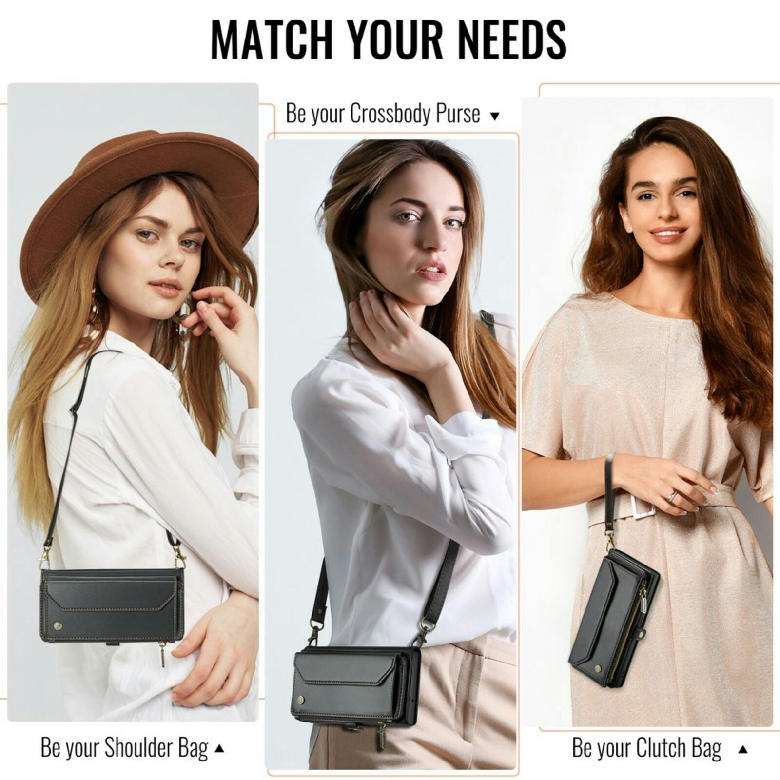 Caseme Samsung S24 FE Clutch Wallet met Koord Zwart