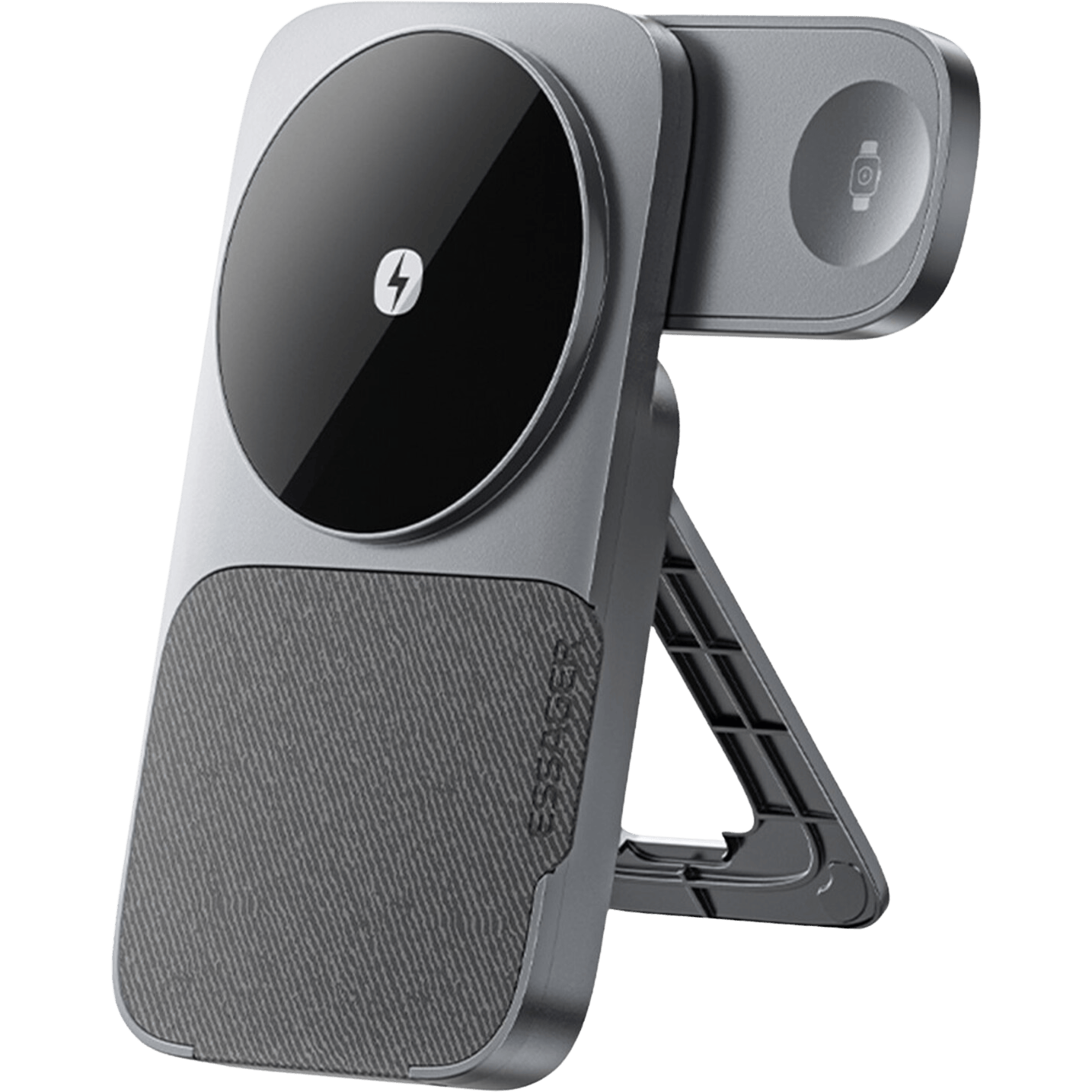 Essager 3-in-1 Opvouwbare Draadloze Oplader 15W met Standaard Grijs