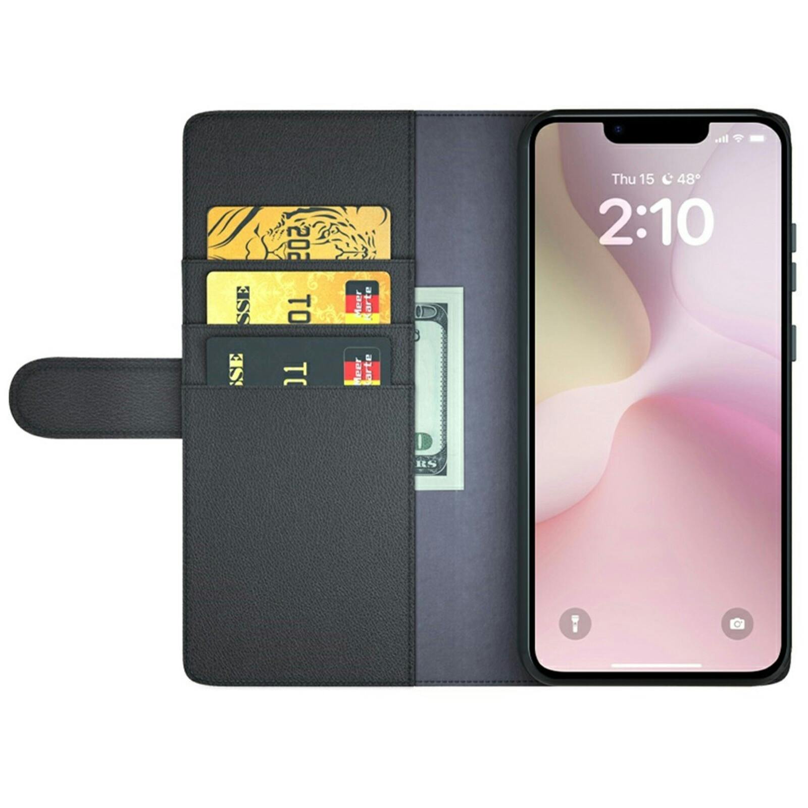 Fonexio Apple iPhone 16e Luxe Lederen Bookcase Zwart