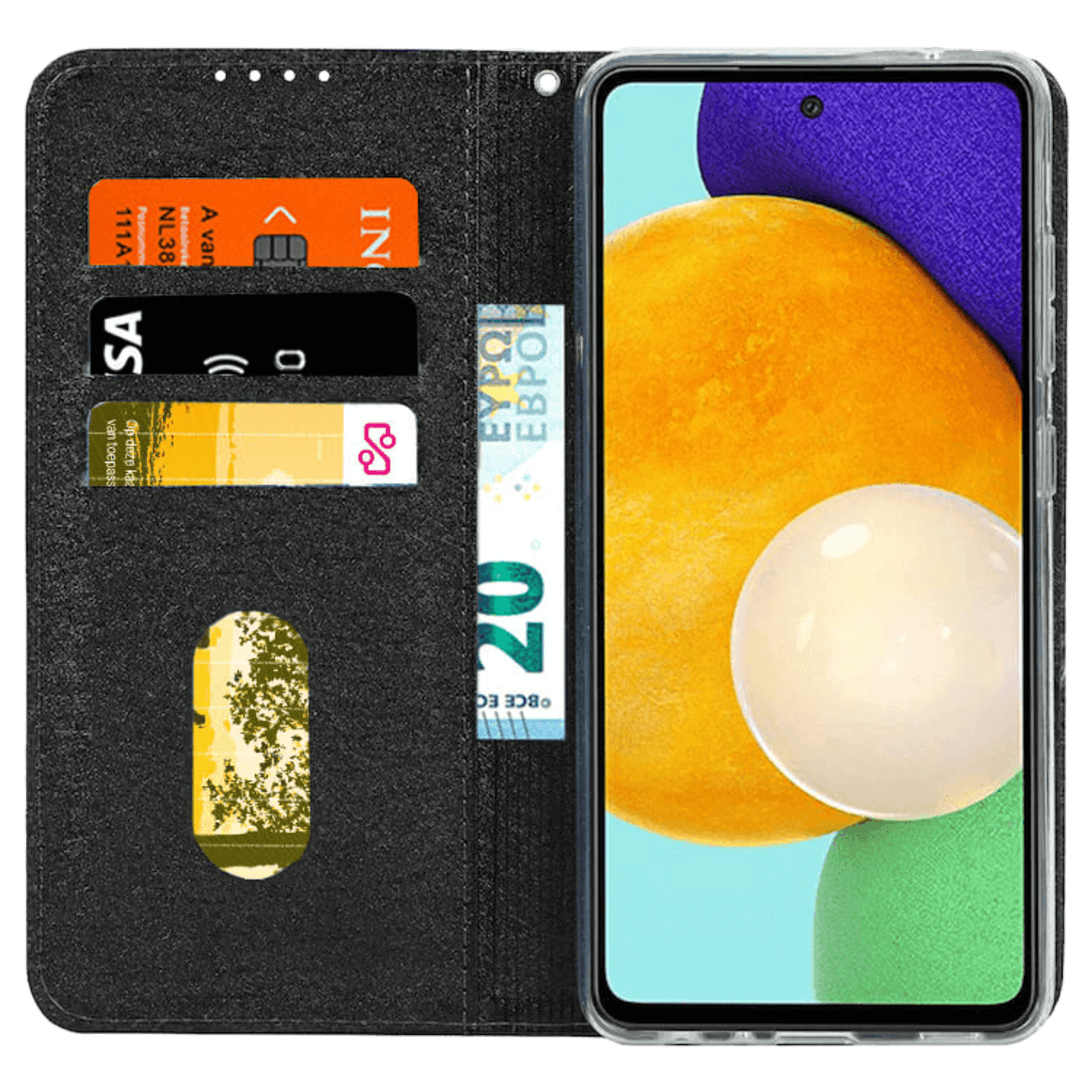 CMAI2 iPhone 12 Mini Silk Series Slank Bookcase Hoesje Zwart