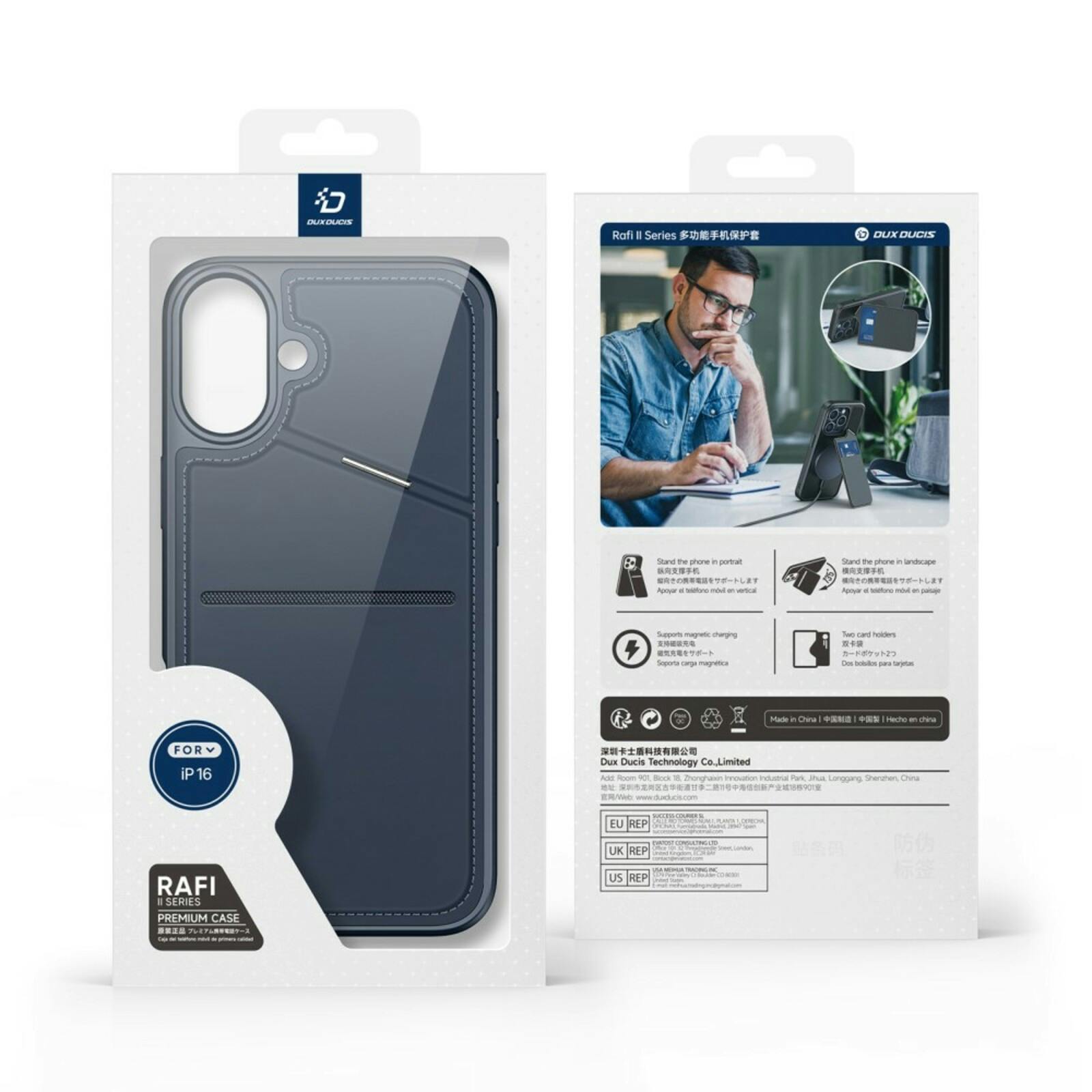 DUX DUCIS Apple iPhone 16 Rafi Series Premium Beschermcase Blauw