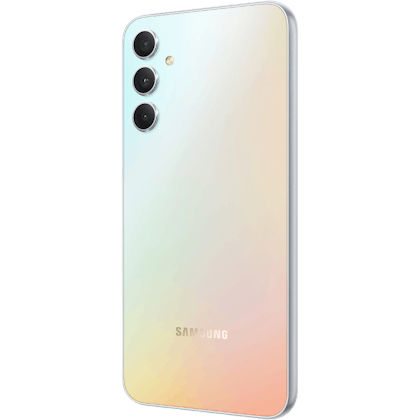 Samsung Galaxy A34 5G Awesome Silver - Aanzicht vanaf links
