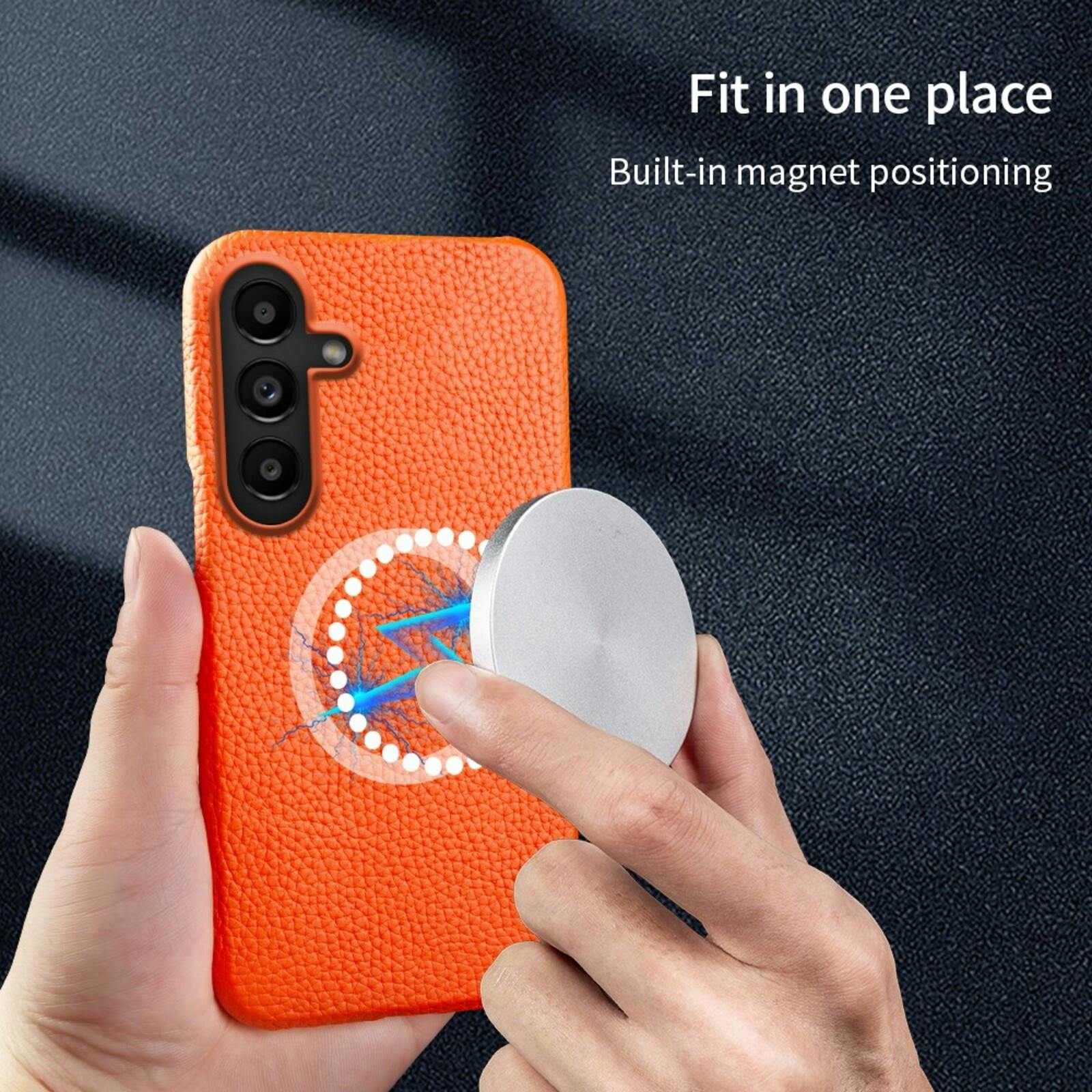 Fashion Samsung Galaxy S26 Plus Magnetisch Hoesje Echt Leer Zwart