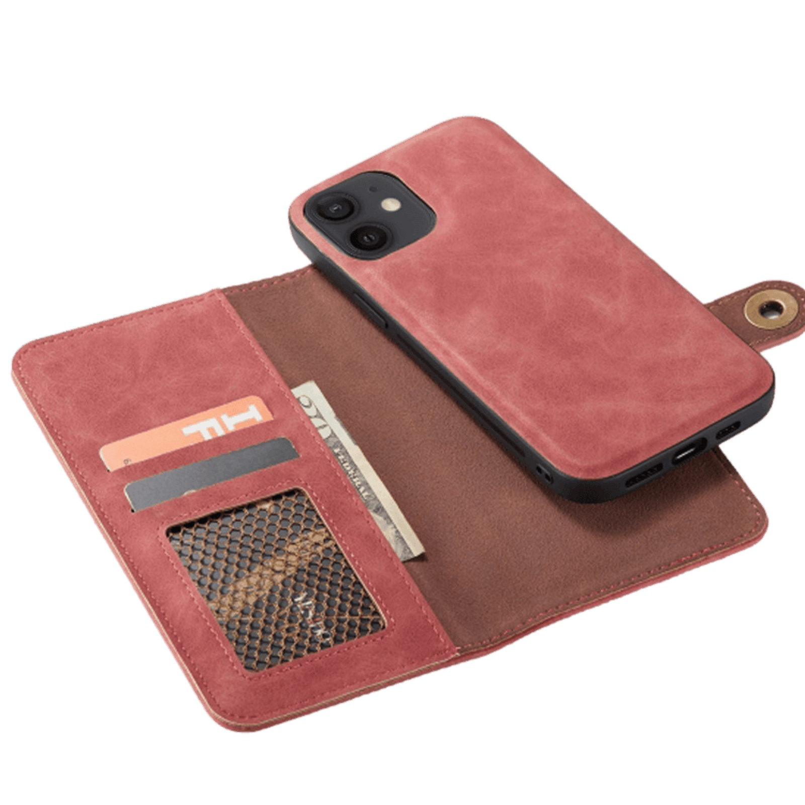 Mocaa iPhone 12 (Pro) Vintage 2-in-1 Wallet Hoesje Rood