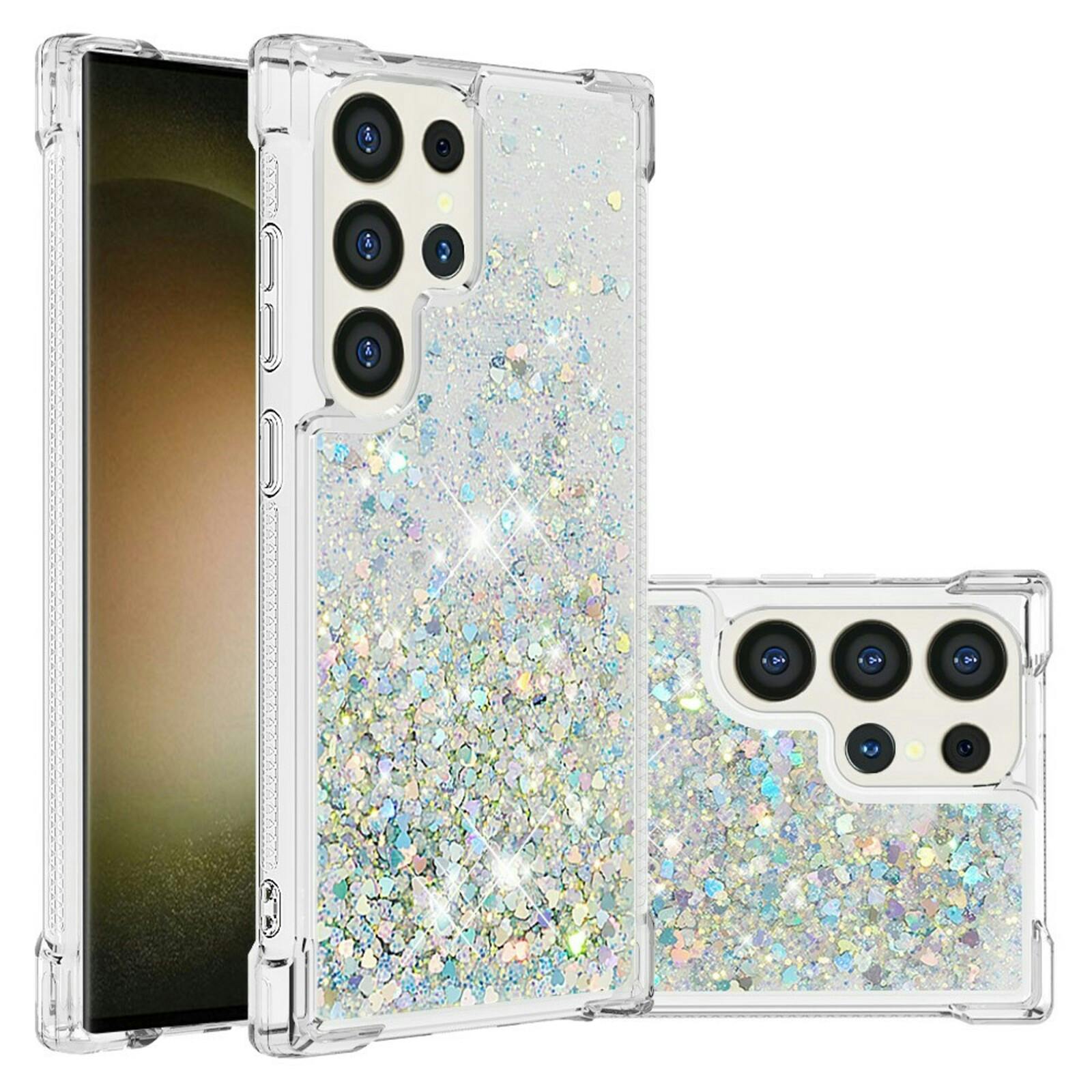 Mocaa Samsung Galaxy S24 Ultra Valbestendig Hoesje Glitter Zilver